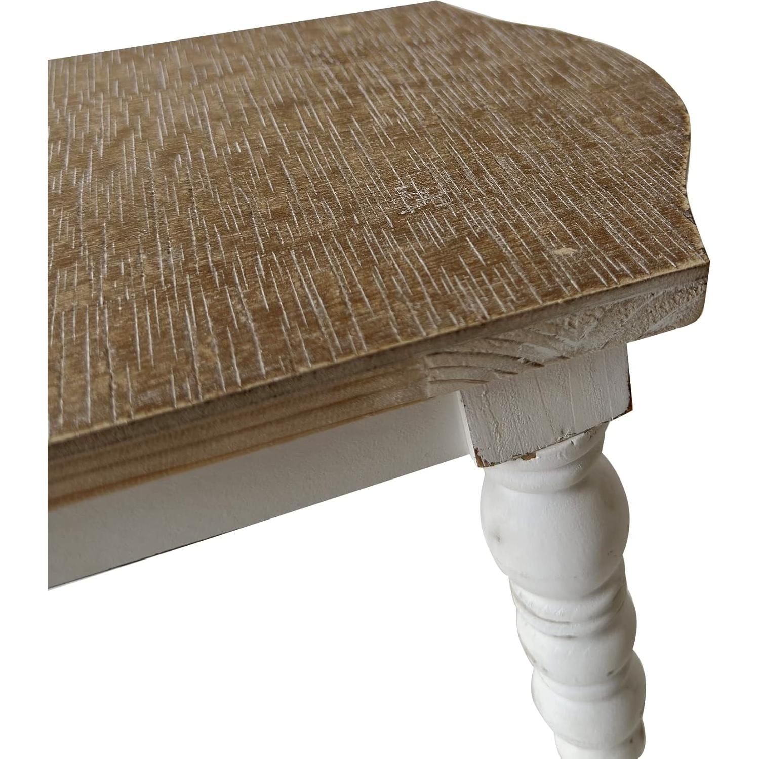 Escalón de Baño de Madera dwellington Estilo Granja 40x22 cm