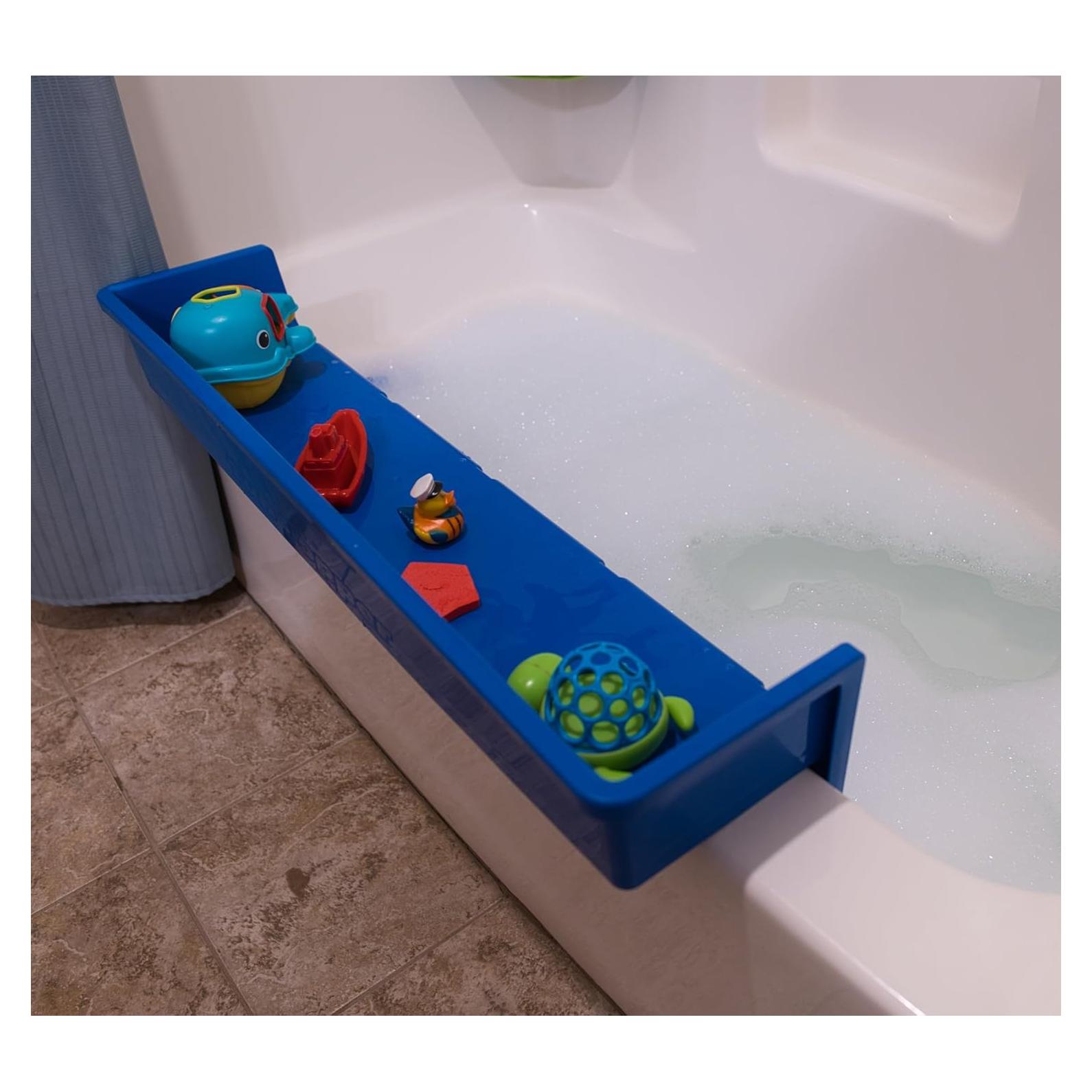 Protector de Bañera Tub Topper con Estante para Juguetes Azul