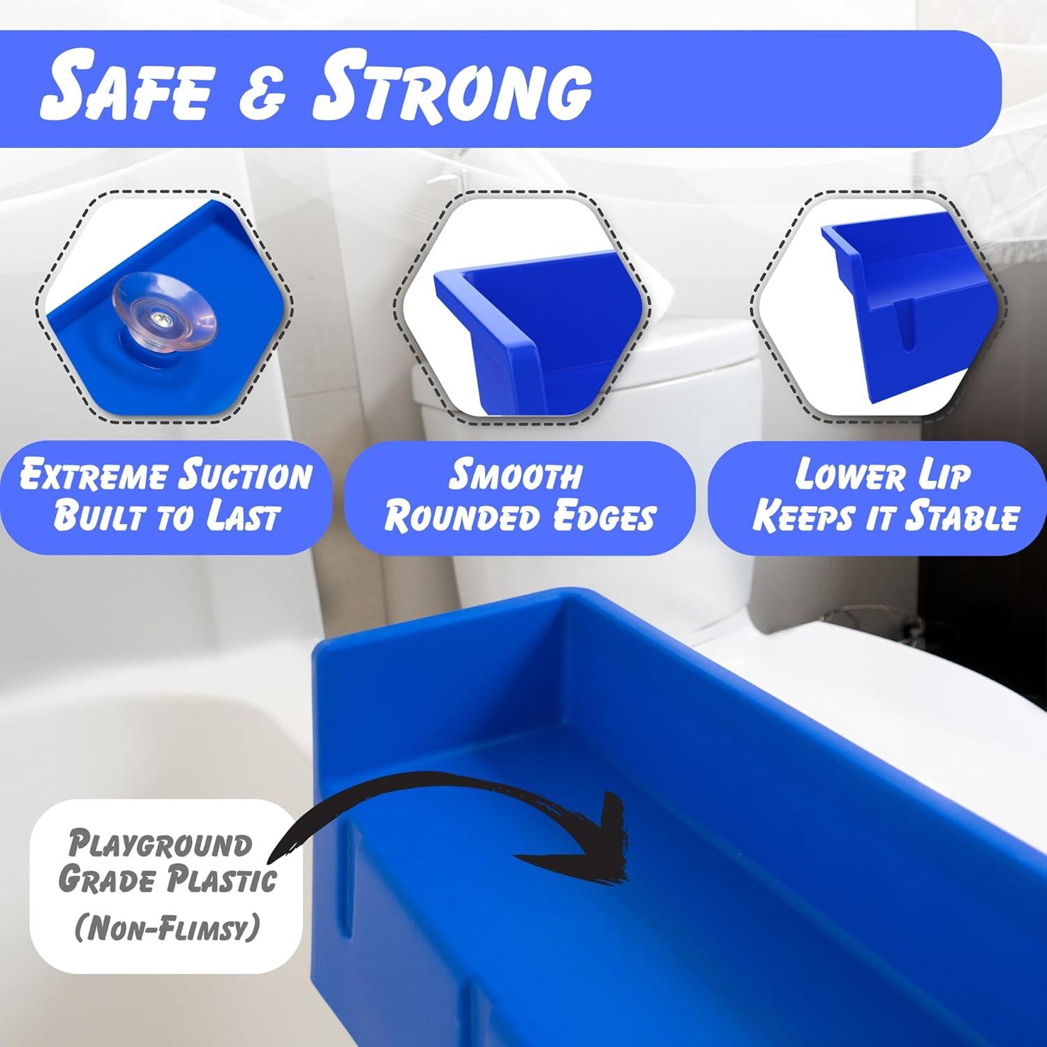 Protector de Bañera Tub Topper con Estante para Juguetes Azul