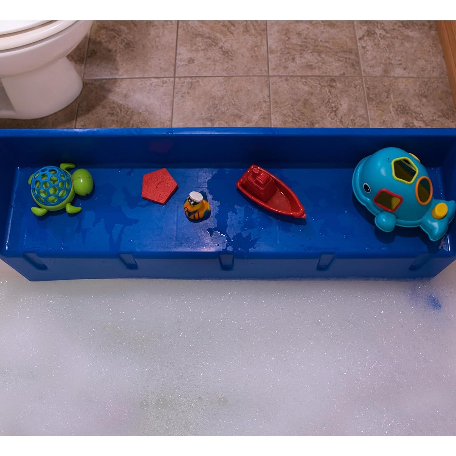 Protector de Bañera Tub Topper con Estante para Juguetes Azul