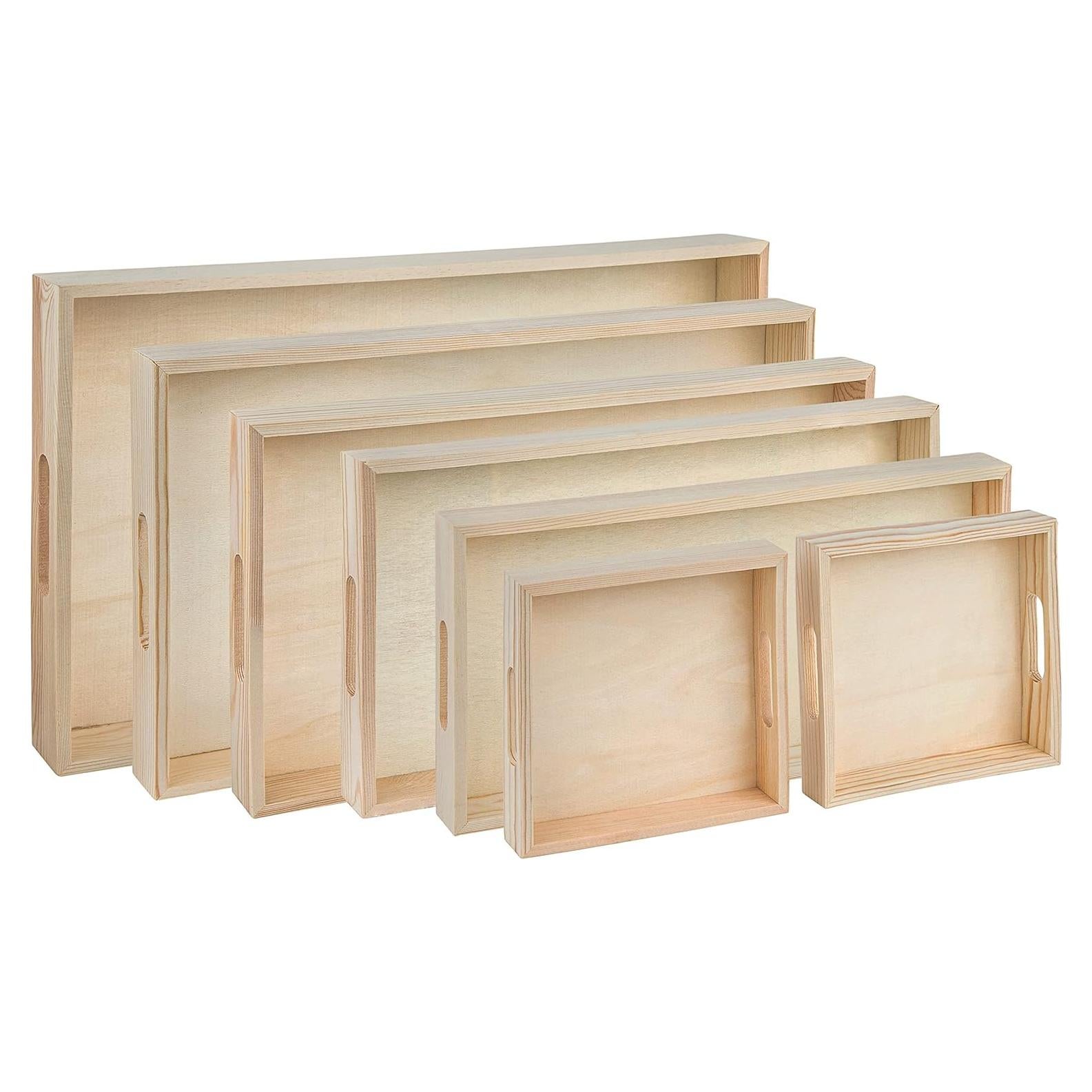 Set de 5 Bandejas de Madera Hammont - Anidadas, Rústicas