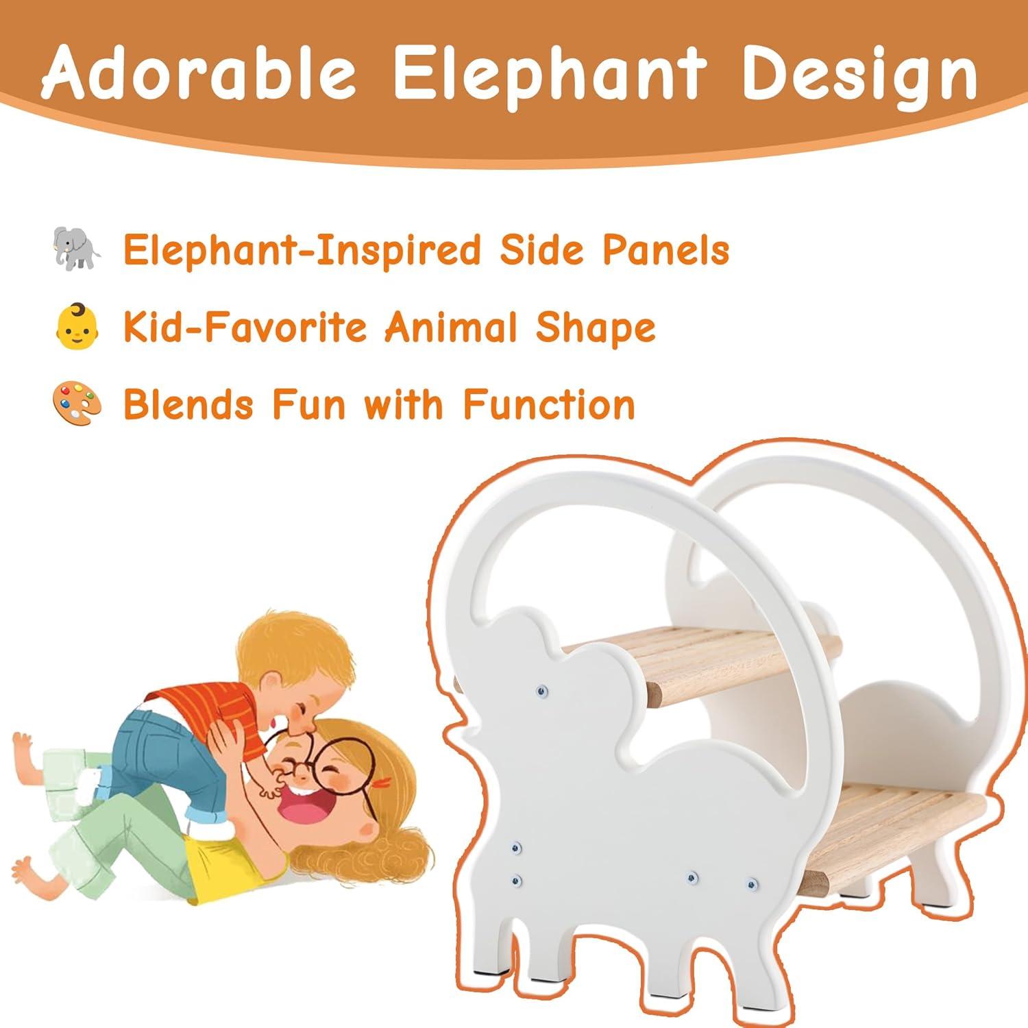 Escalera de Madera Nuvograin 2 Pasos Elefante Beige