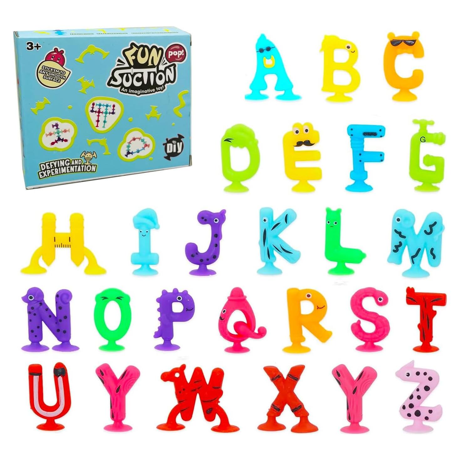 Juguetes de Baño de Succión LZSSAS 26 PCS Letras Sensory