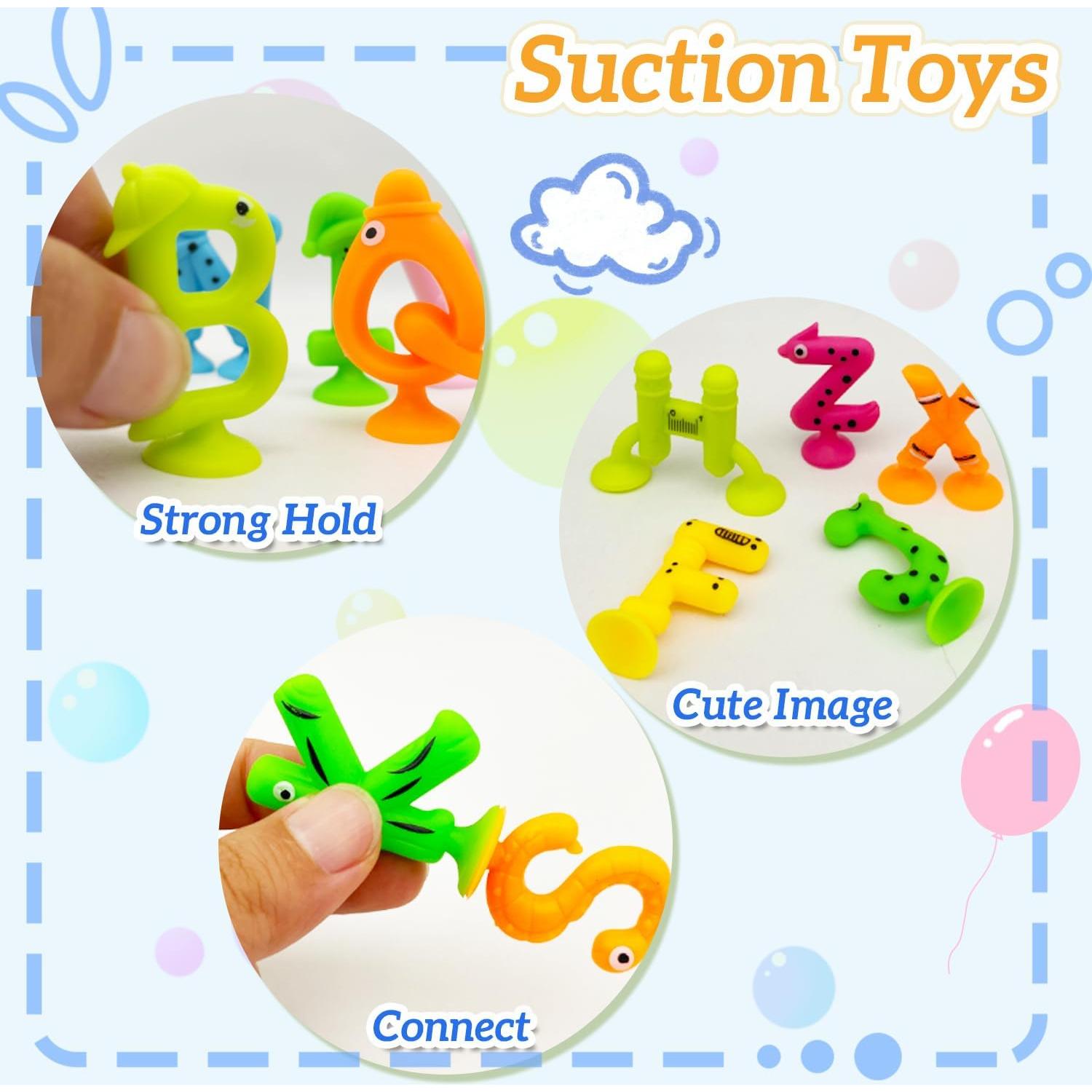 Juguetes de Baño de Succión LZSSAS 26 PCS Letras Sensory