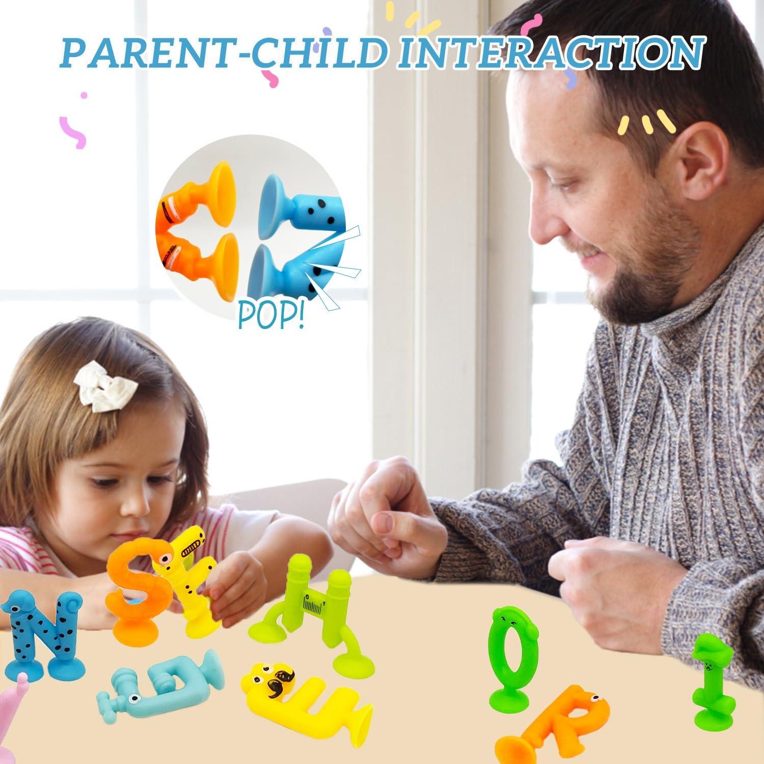 Juguetes de Baño de Succión LZSSAS 26 PCS Letras Sensory