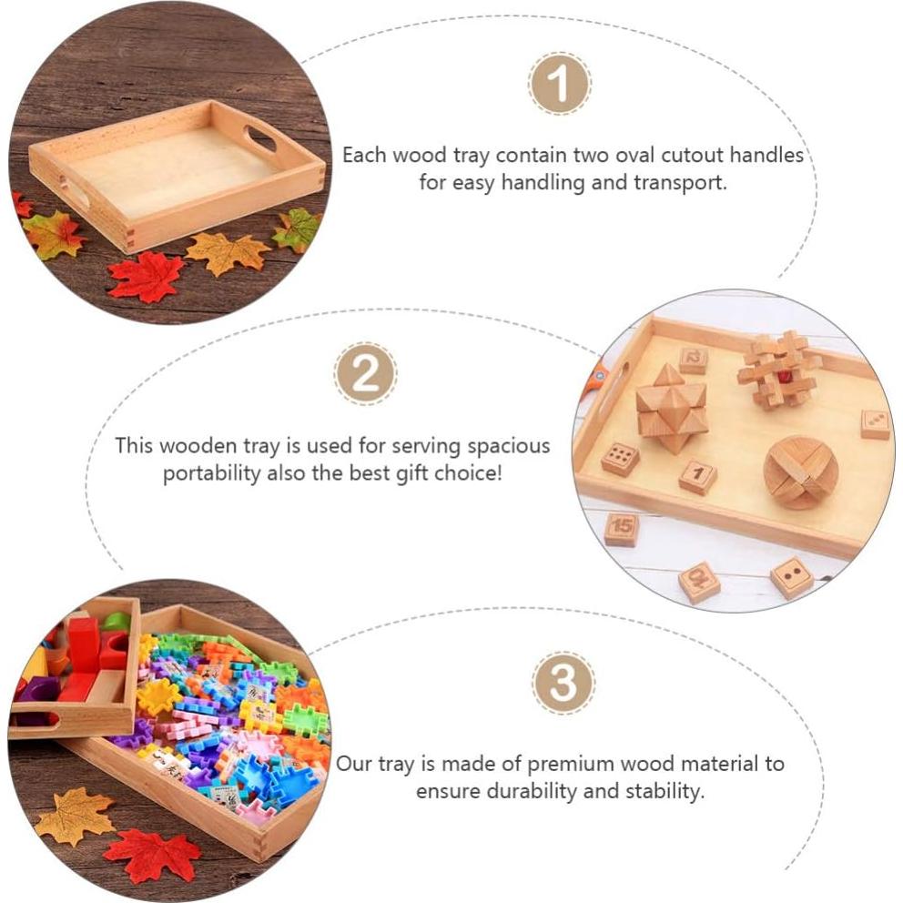 Bandeja de Madera Ovalada NUOBESTY 32.5x25cm para Servir