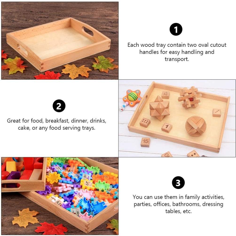 Bandeja de Madera Ovalada NUOBESTY 32.5x25cm para Servir