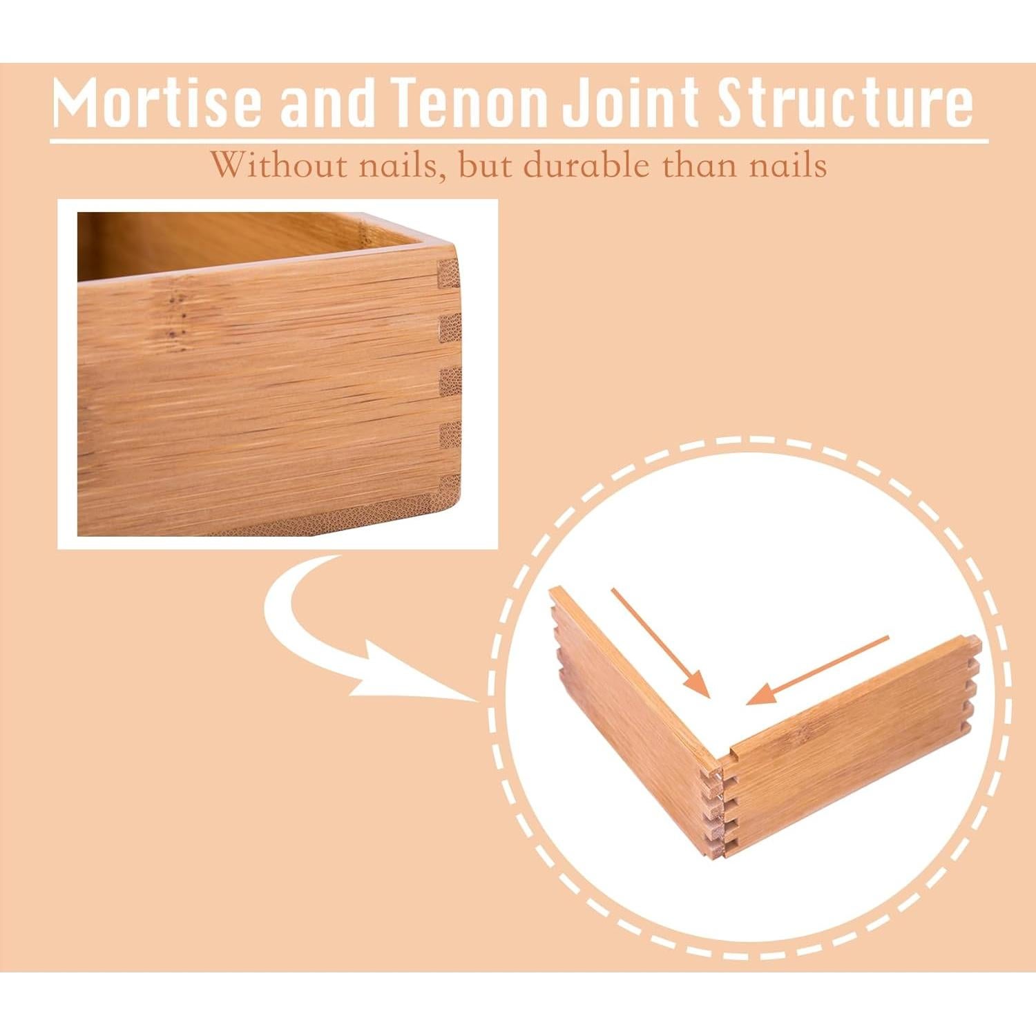 Cajas de Almacenamiento de Bambú Sansnow 10.16x10.16cm