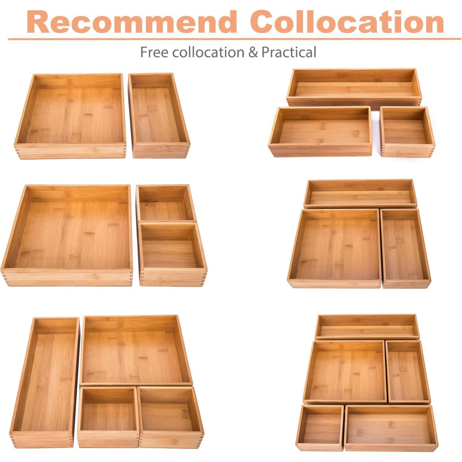 Cajas de Almacenamiento de Bambú Sansnow 10.16x10.16cm