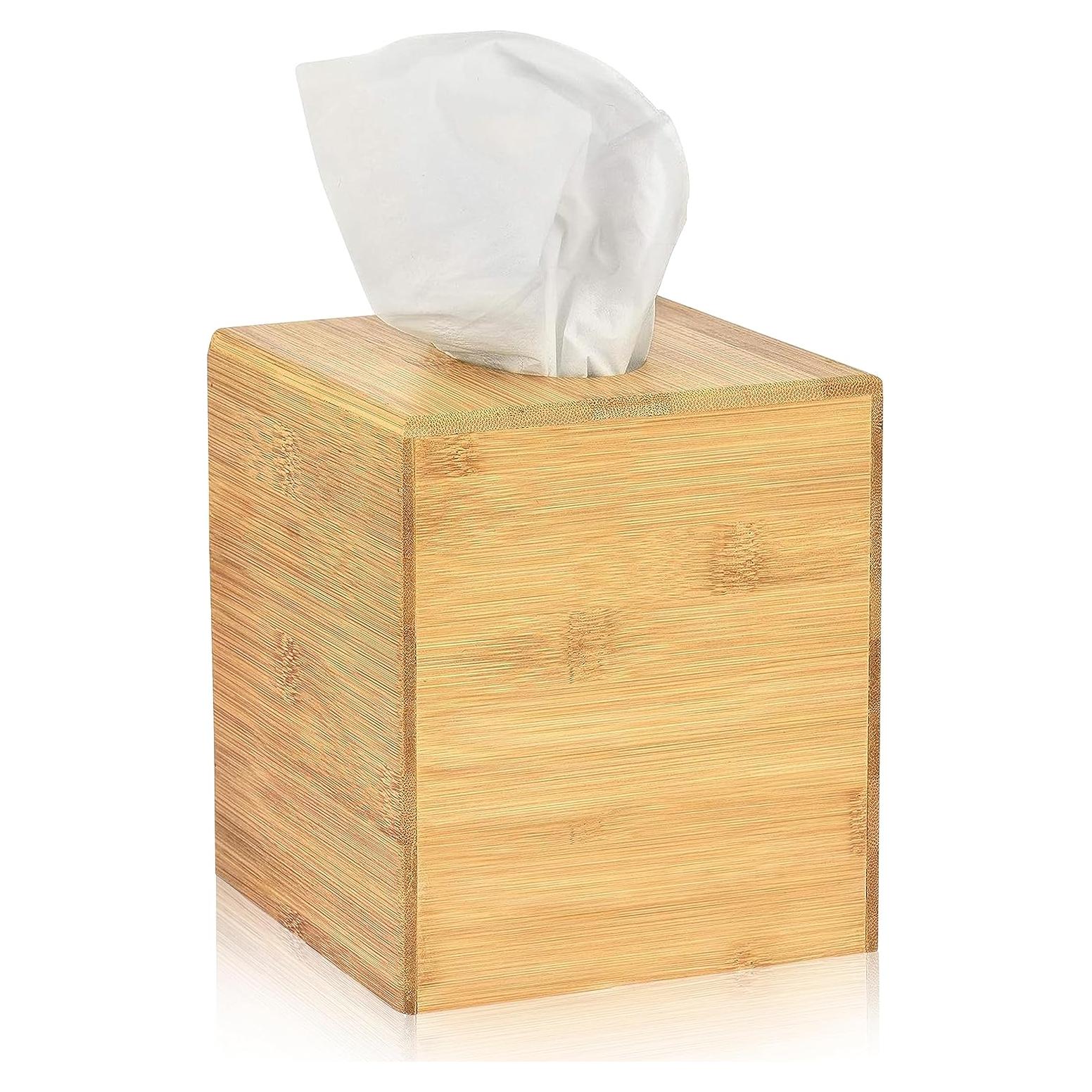 Cubierta de Caja de Tejidos Cuadrada de Bambú Alpine - Ecológica