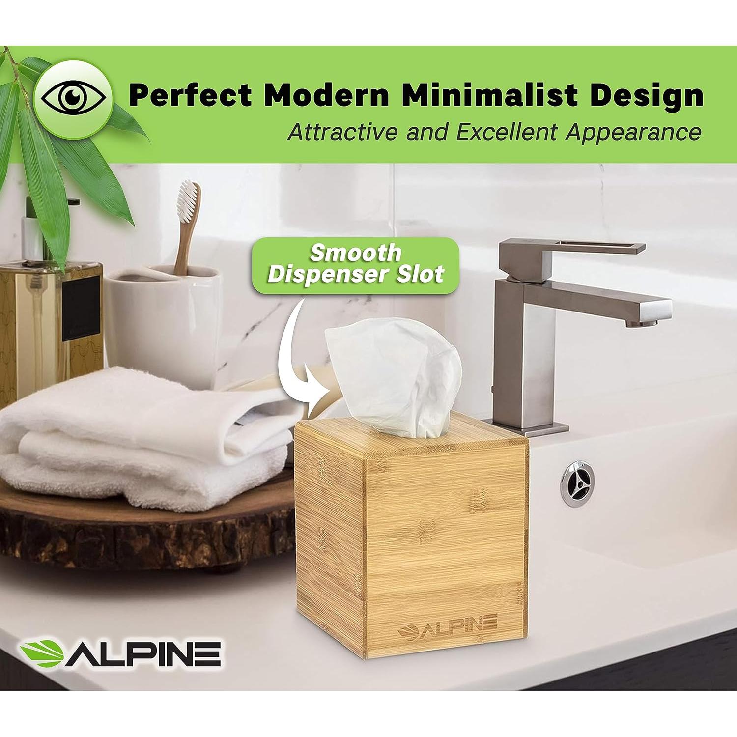 Cubierta de Caja de Tejidos Cuadrada de Bambú Alpine - Ecológica