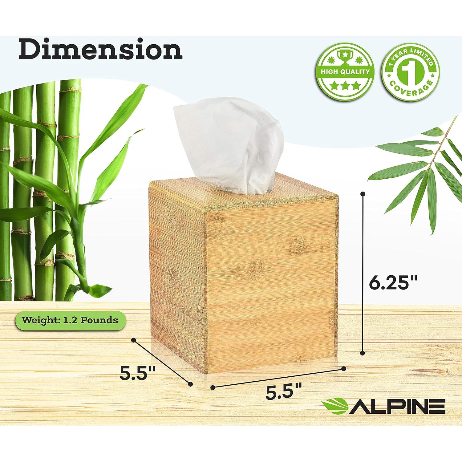 Cubierta de Caja de Tejidos Cuadrada de Bambú Alpine - Ecológica