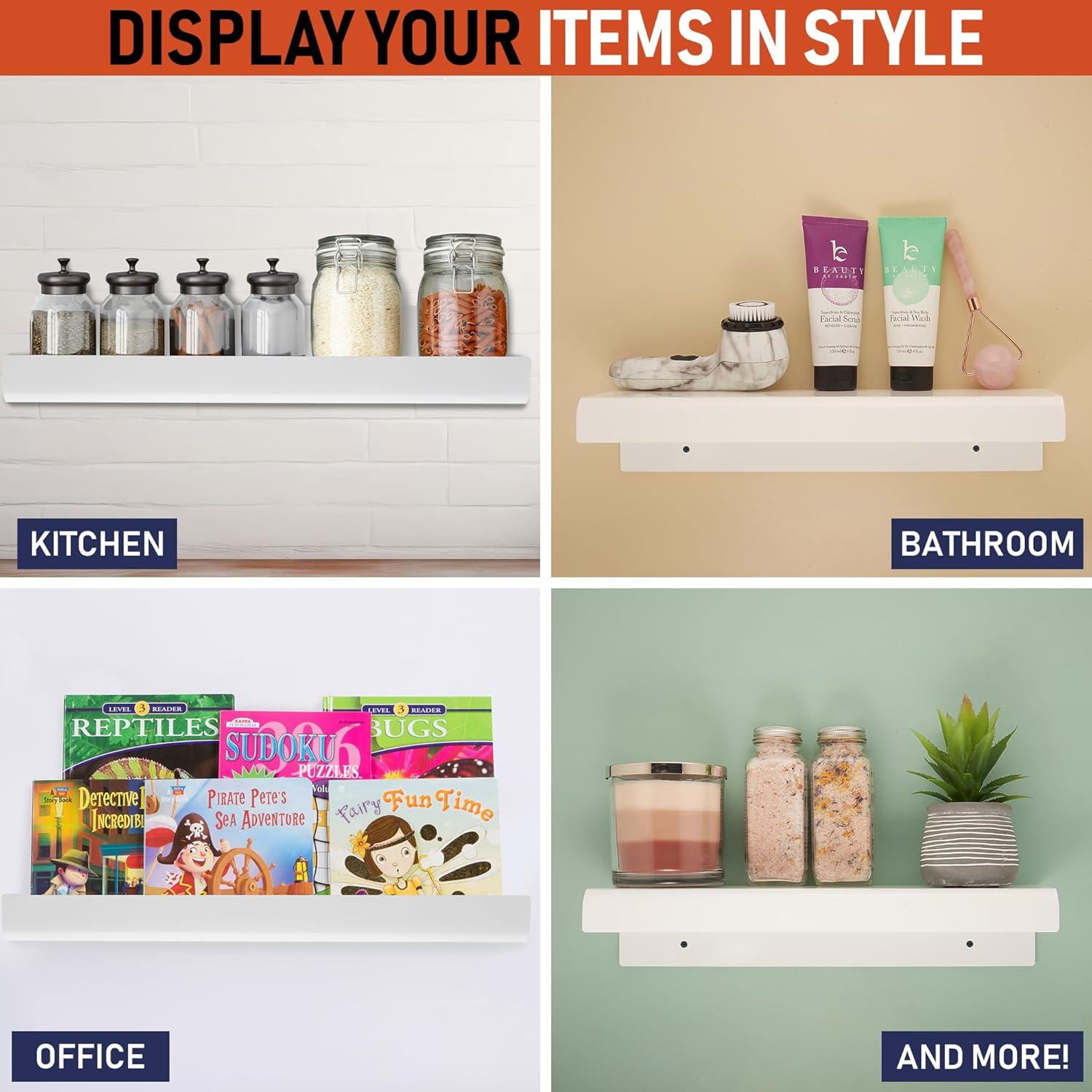 Estantes Flotantes de Acrílico Transparente Dasher - 2 Unidades 38.1x10.2cm