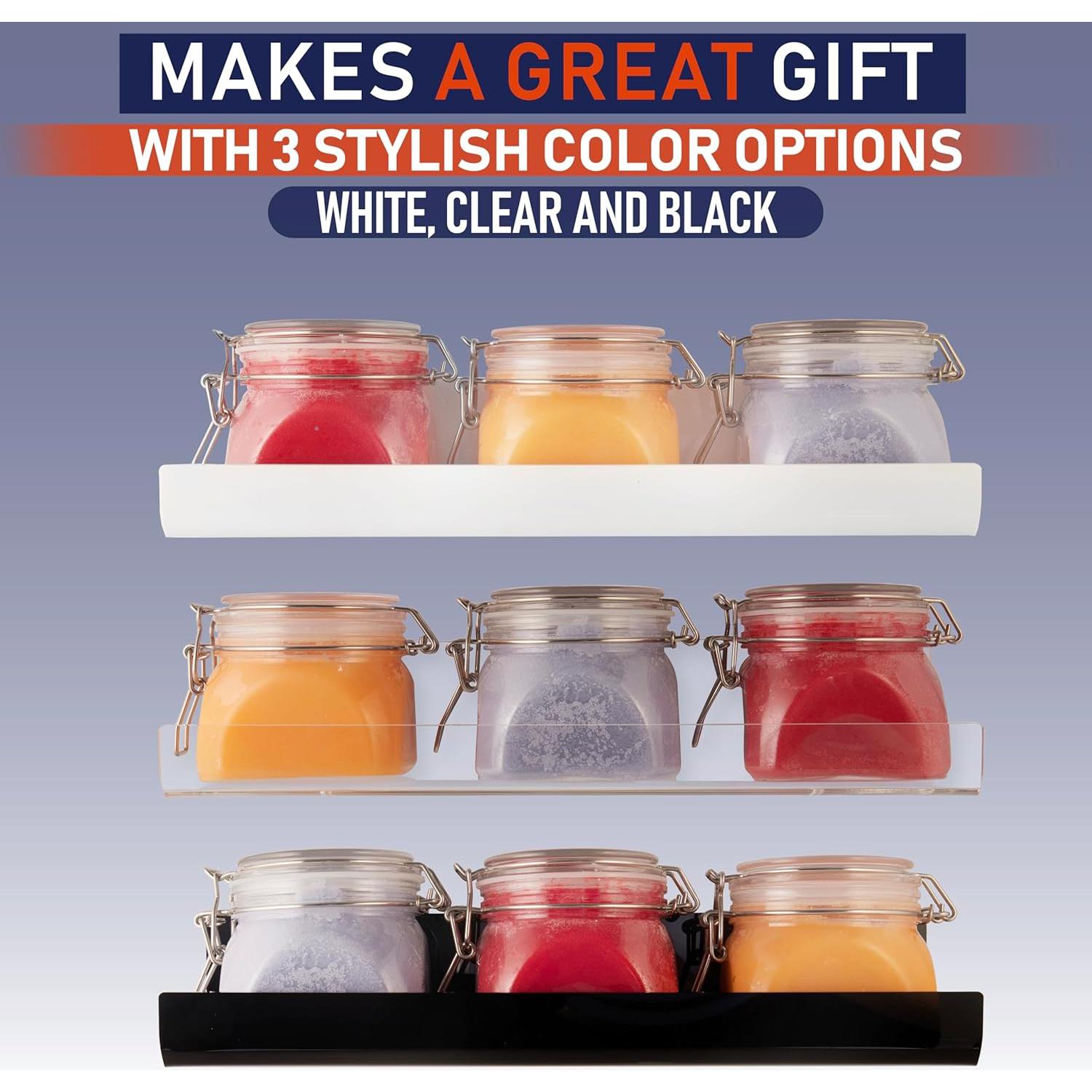 Estantes Flotantes de Acrílico Transparente Dasher - 2 Unidades 38.1x10.2cm