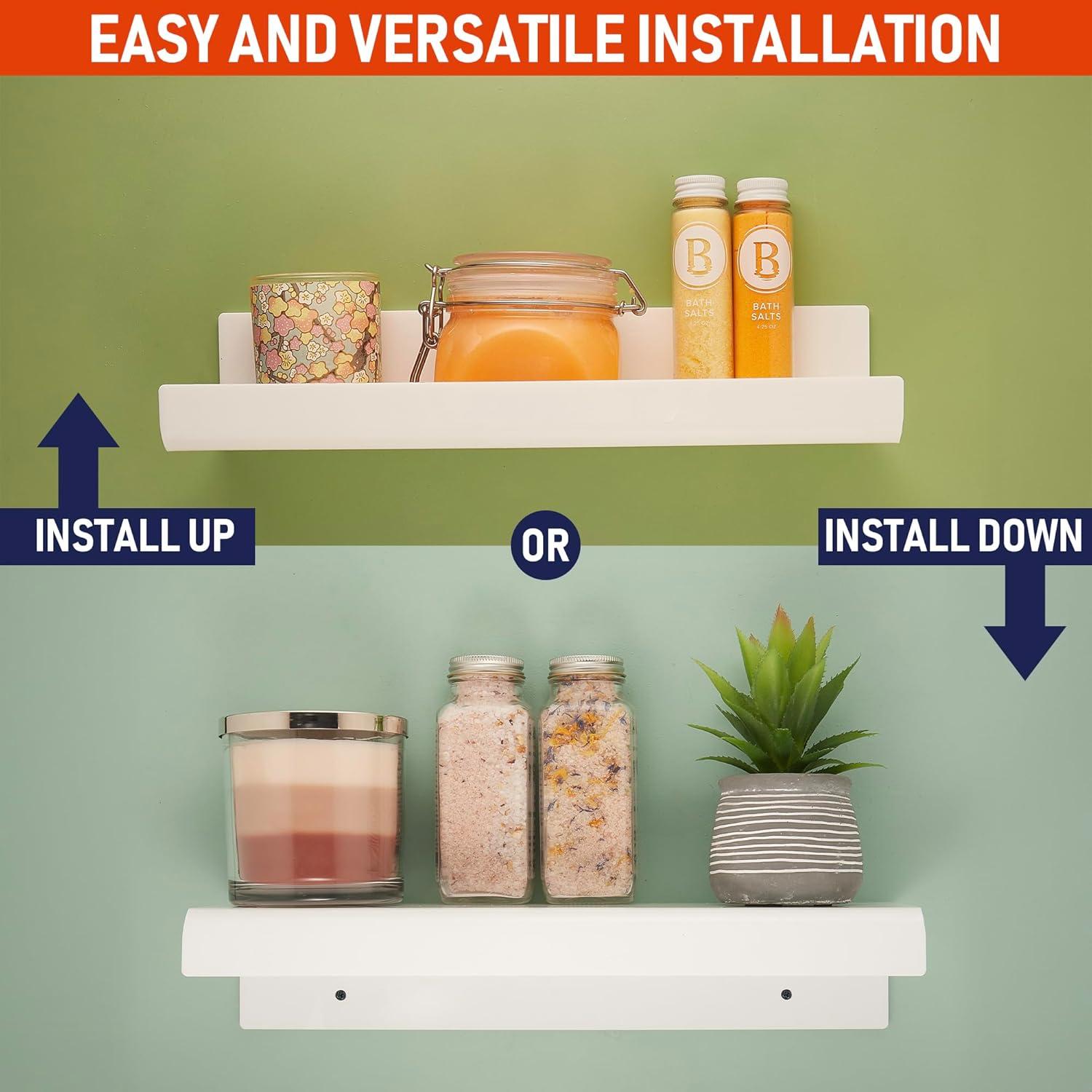 Estantes Flotantes de Acrílico Transparente Dasher - 2 Unidades 38.1x10.2cm