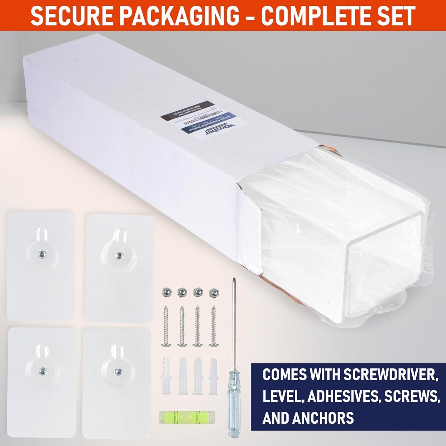 Estantes Flotantes de Acrílico Transparente Dasher - 2 Unidades 38.1x10.2cm