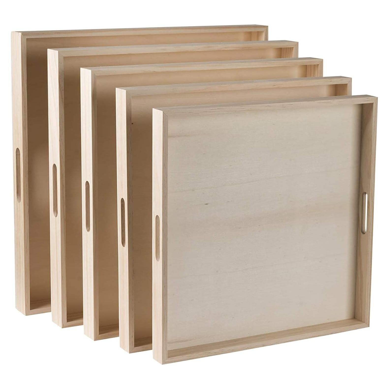 Bandejas Cuadradas de Madera Hammont - 30 Piezas para Servir