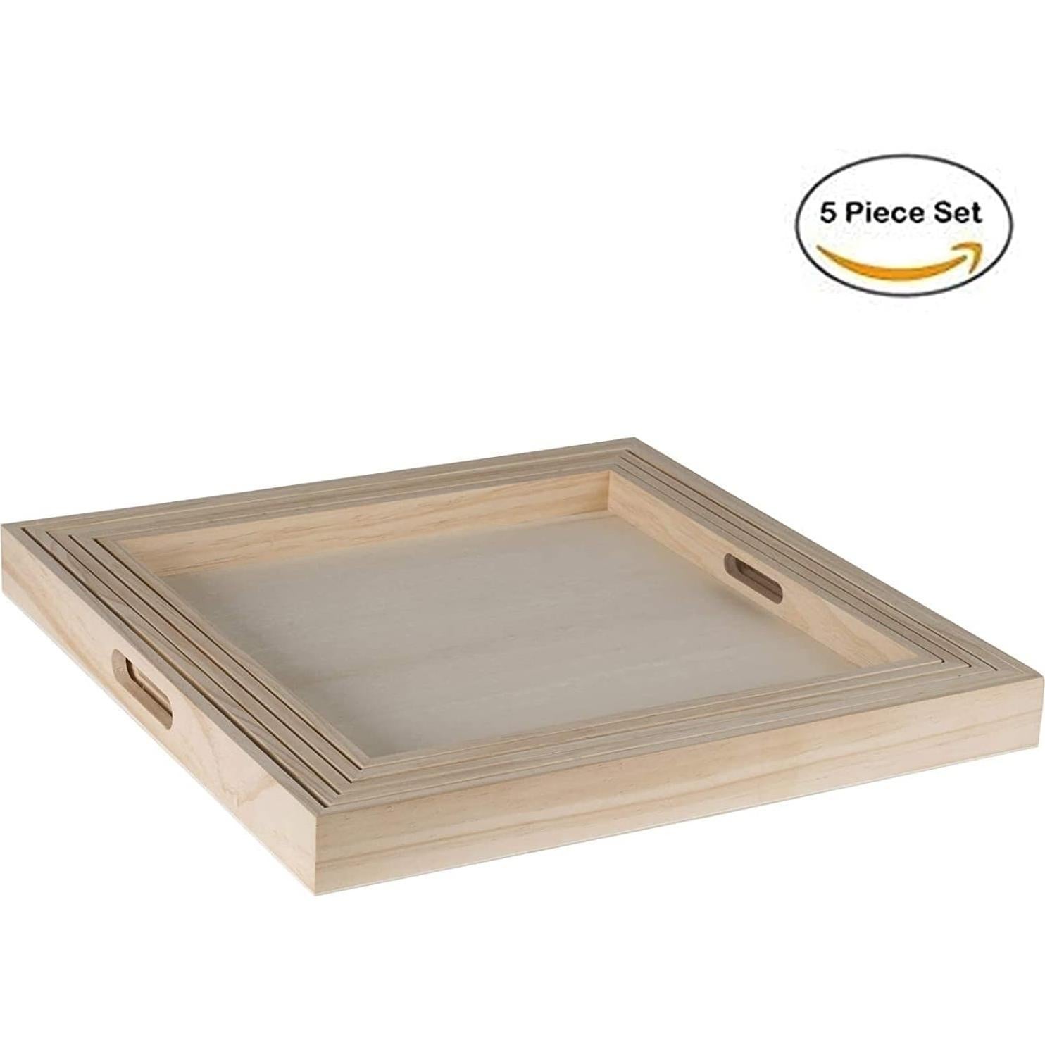 Bandejas Cuadradas de Madera Hammont - 30 Piezas para Servir