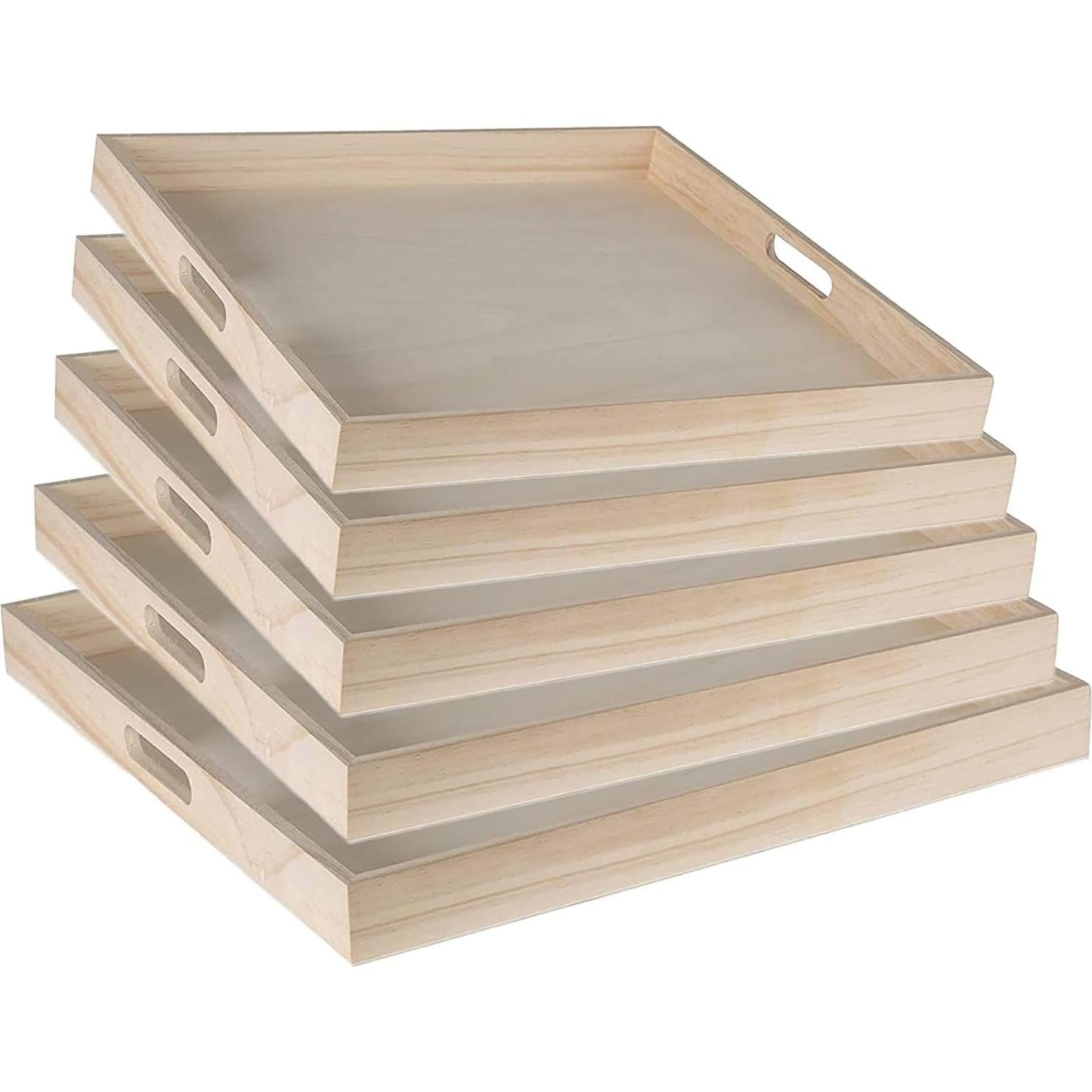 Bandejas Cuadradas de Madera Hammont - 30 Piezas para Servir