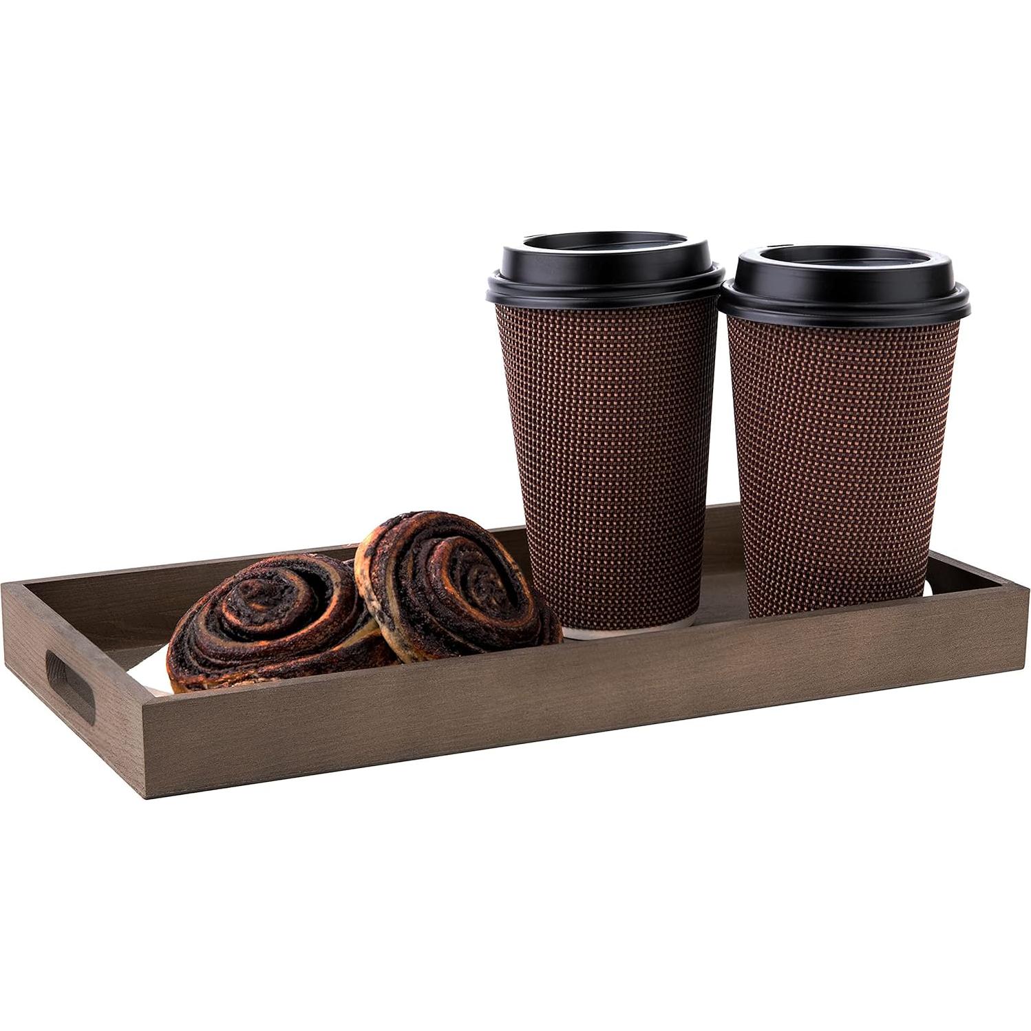 Juego de 5 Bandejas de Madera Oscura Hammont para Servir