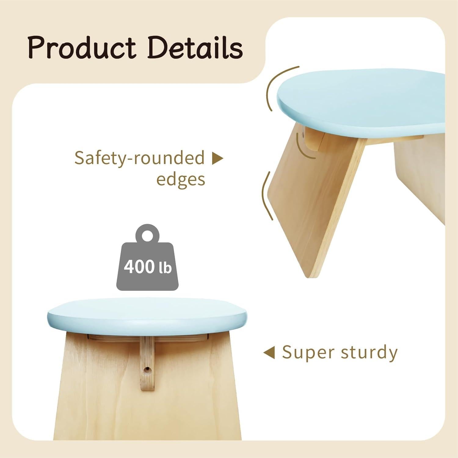 Escalera de Paso Seicasaya de Madera de Pino Azul Claro