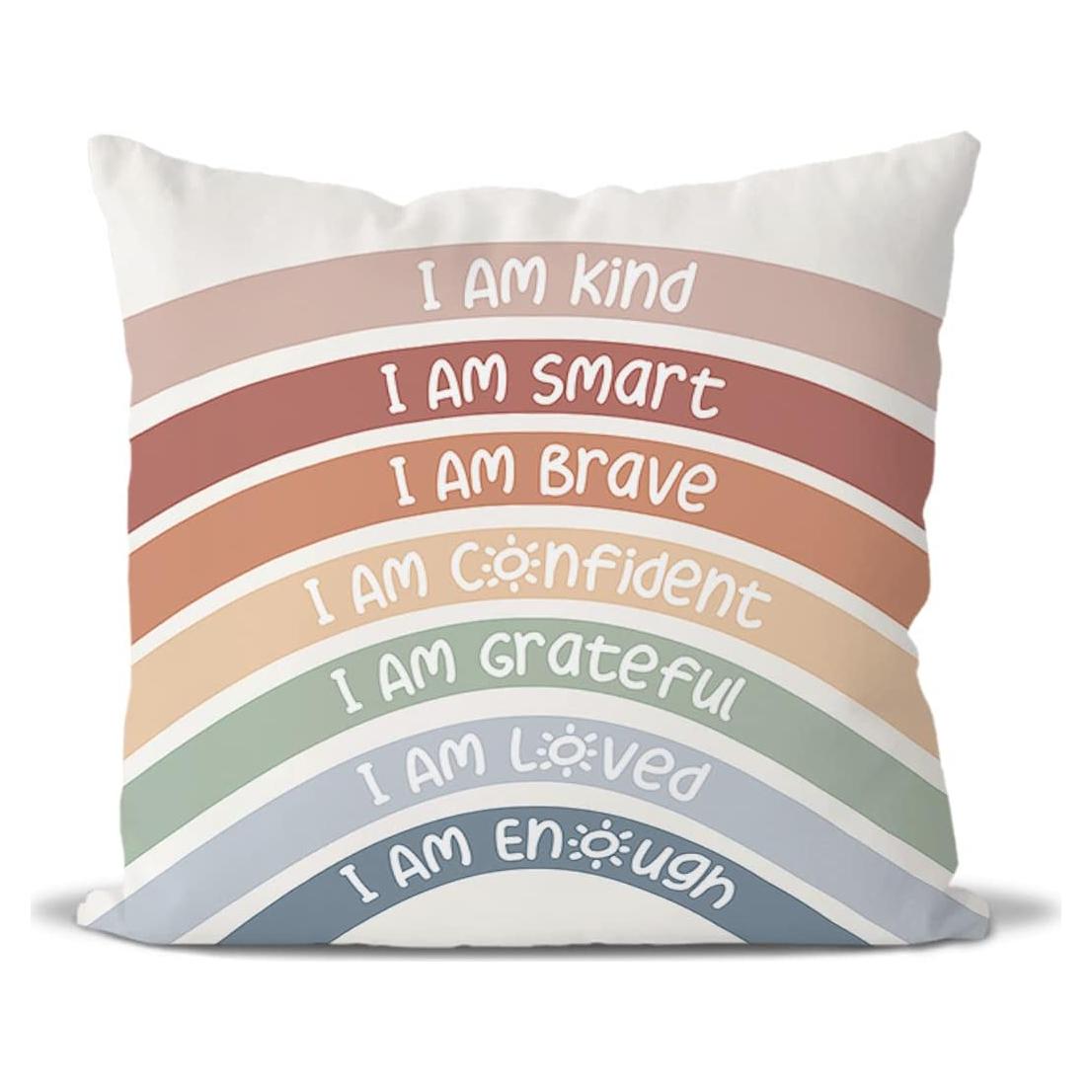 Fundas de Cojín QIYUHOY Arcoíris 45x45 cm con Afirmaciones