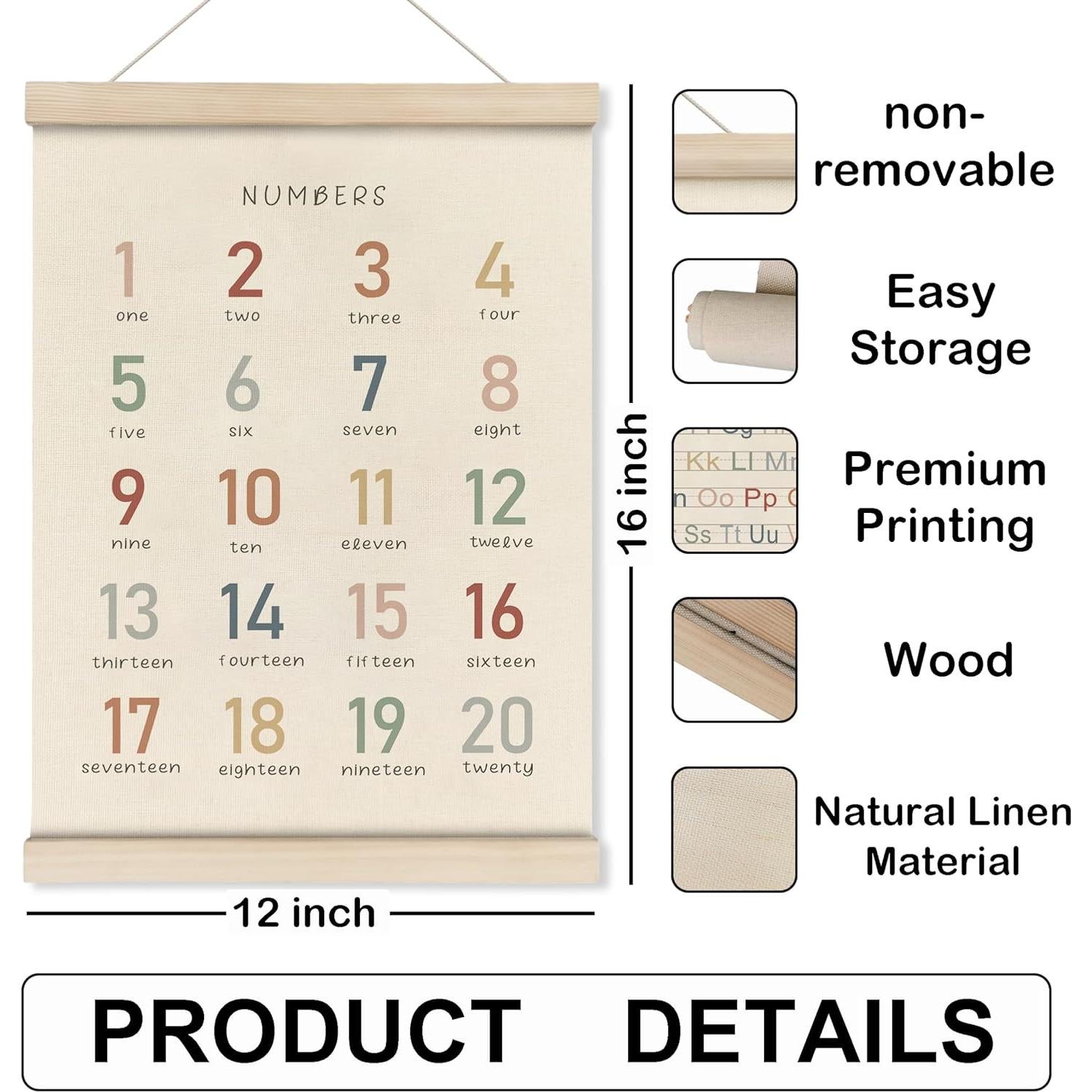 Juego de 2 Marcos para Póster Alfabeto HRQKO 30x40 cm