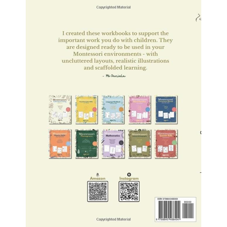 Montessori Science and Geography Workbook: Continent Studies, Physical Science, Botany and Zoology