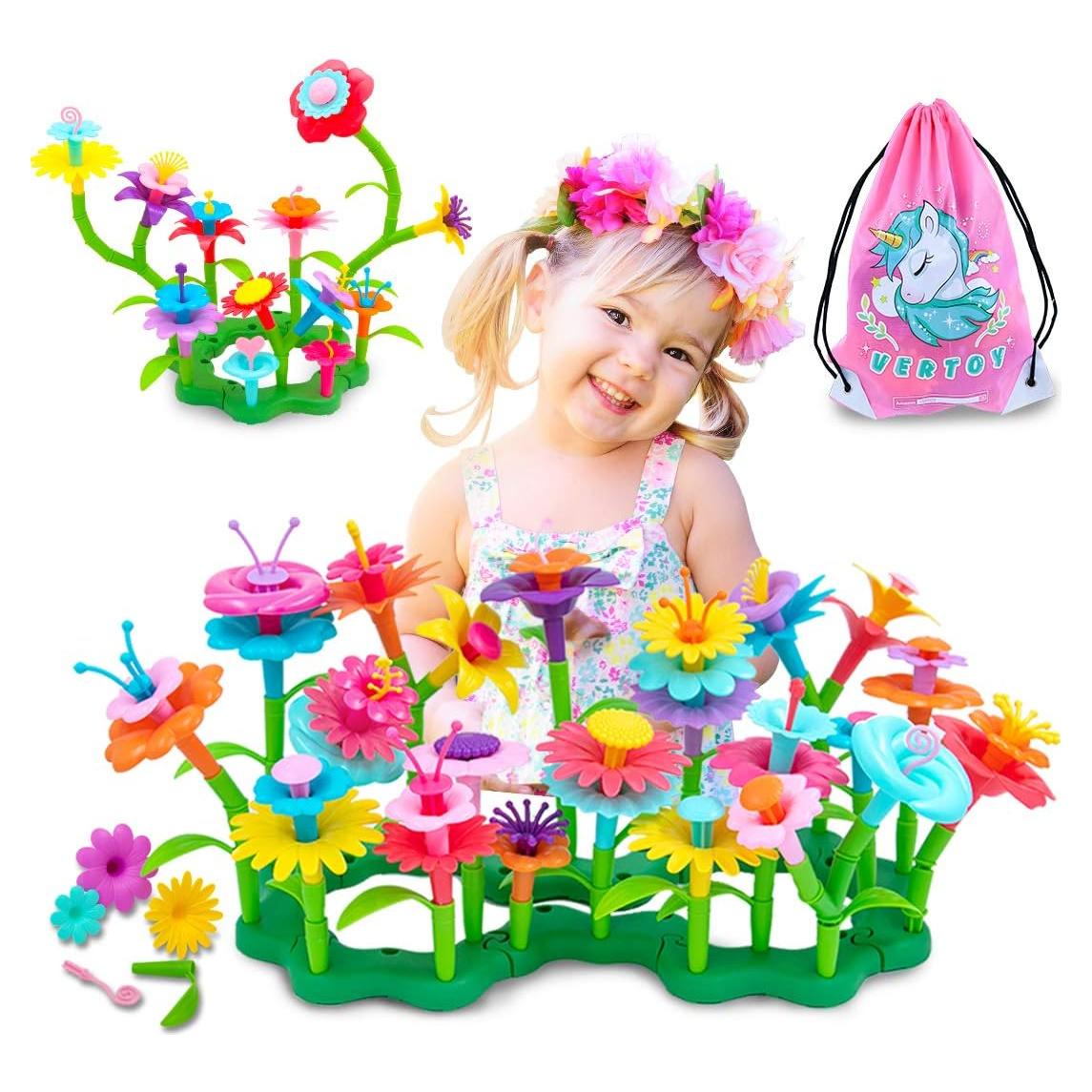 Set de Juguetes de Construcción Jardín de Flores VERTOY 105 Piezas