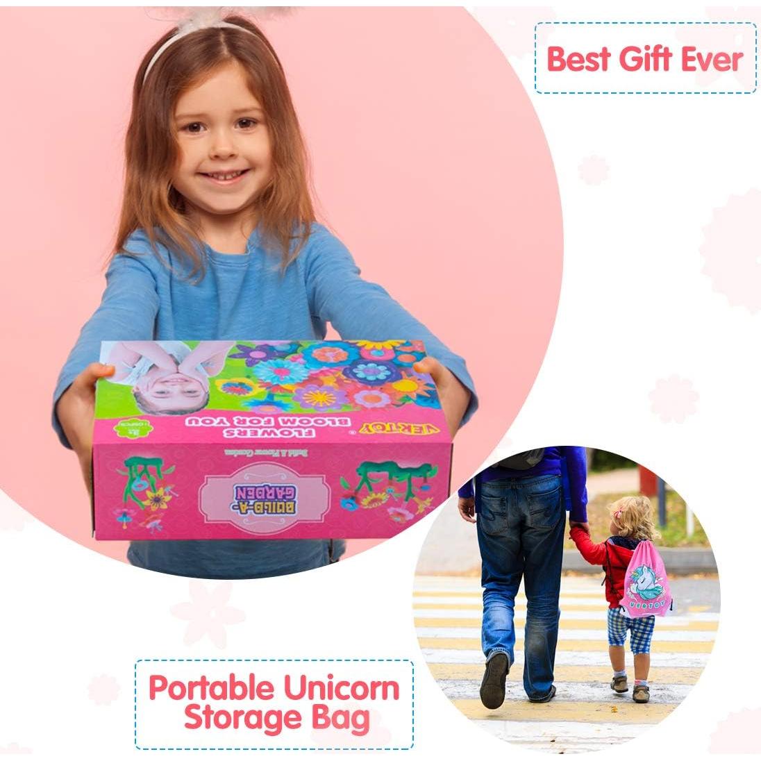 Set de Juguetes de Construcción Jardín de Flores VERTOY 105 Piezas