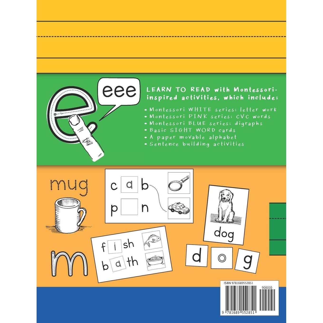Montessori Reading Workbook: A LEARN TO READ activity book with Montessori reading tools (Montessori Activity Books for Home and School)