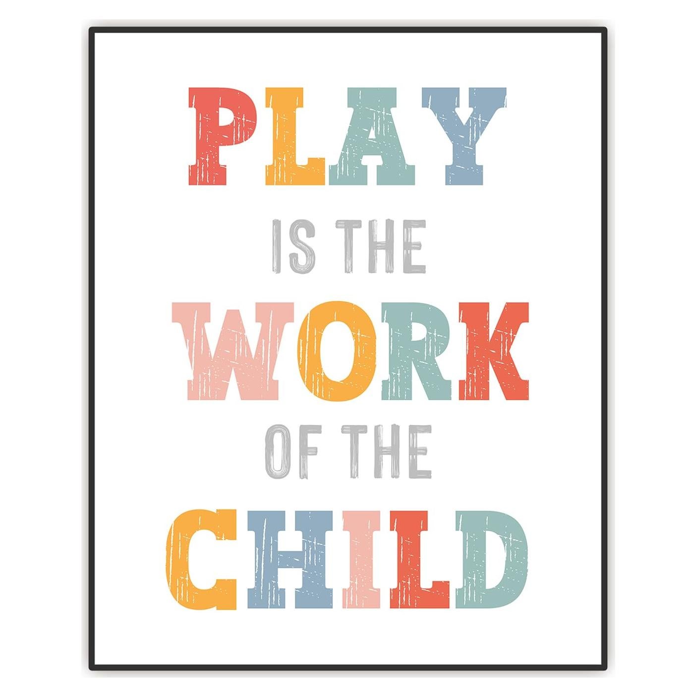 Impresión Artística Montessori El Juego Es El Trabajo 20x25cm