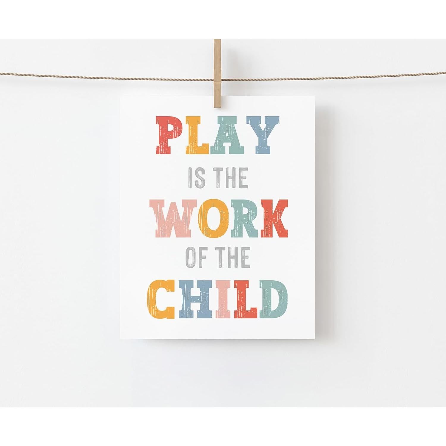 Impresión Artística Montessori El Juego Es El Trabajo 20x25cm