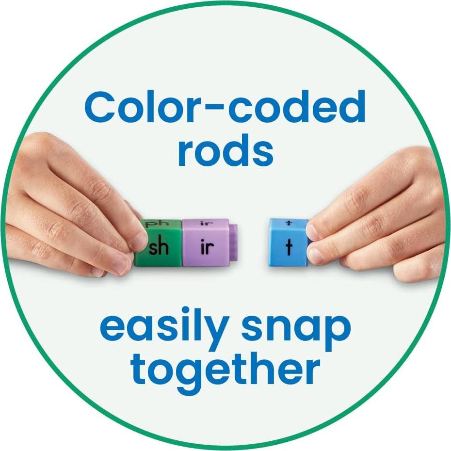 Barras de Lectura Hand2Mind 70 Piezas Montessori Fonética