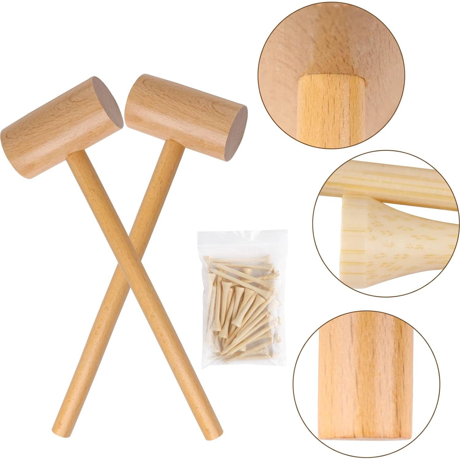 Juego de Martillo de Madera Montessori Waenerec con 30 Clavos
