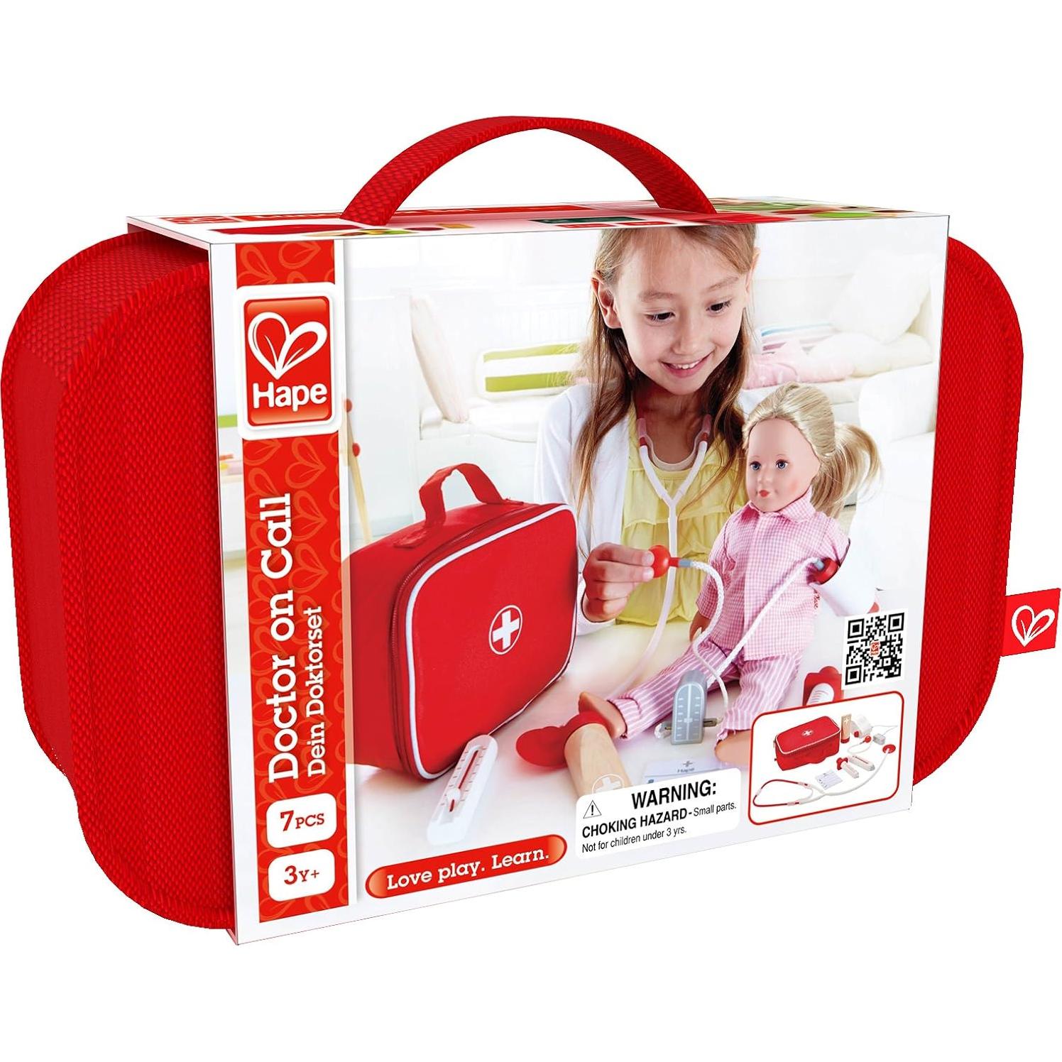 Hape Kit de Doctor de Madera con Estuche de Transporte 7 Piezas