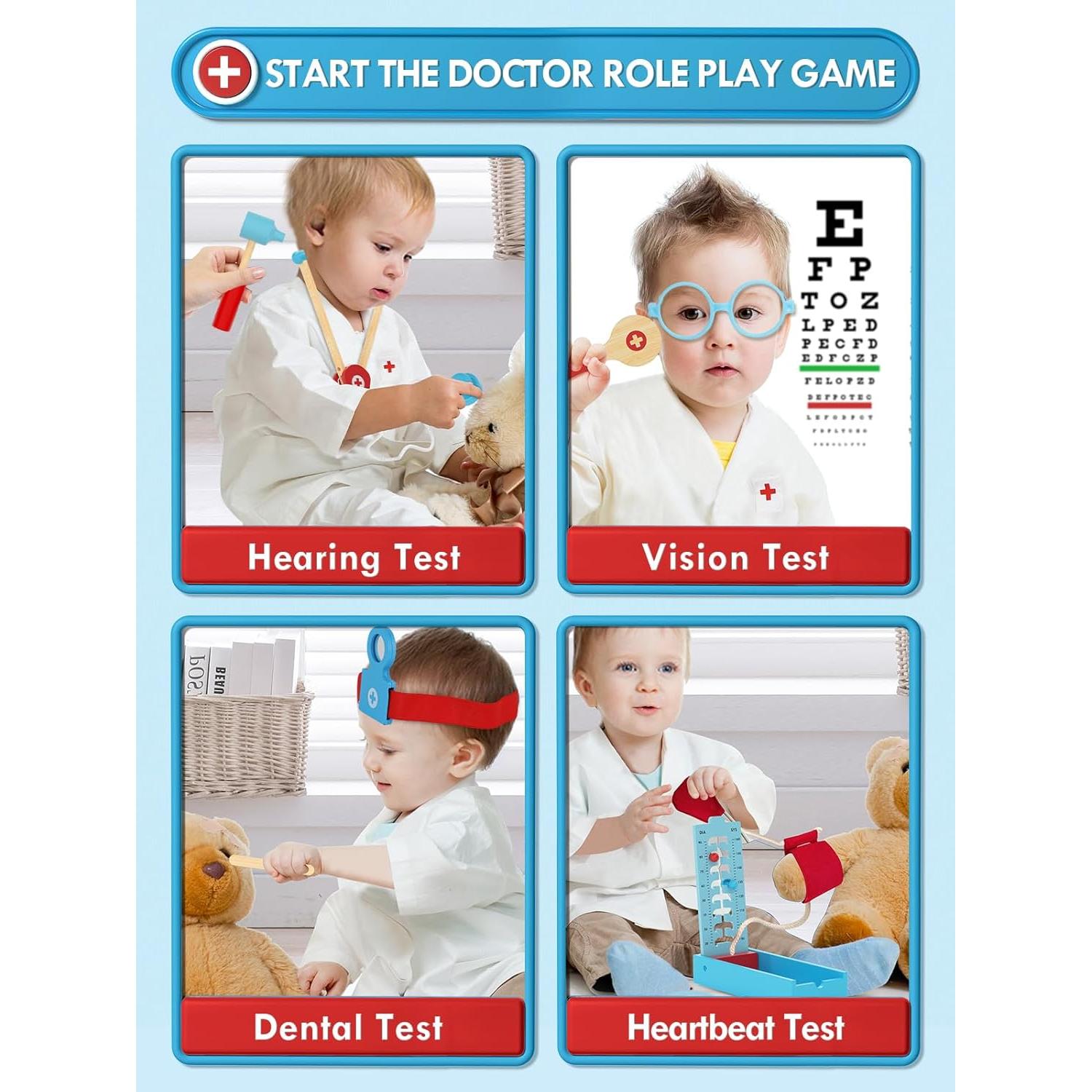 Kit de Doctor de Madera Lehoo para Niños 3+ Años - Juguete Educativo