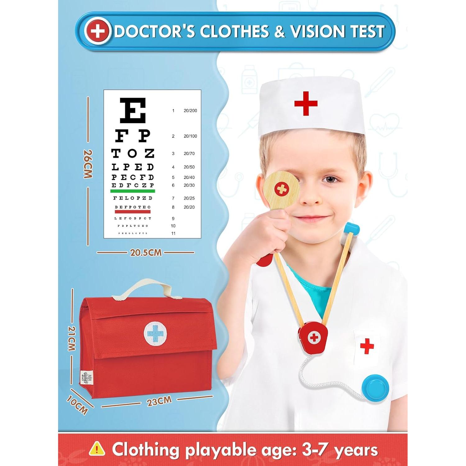 Kit de Doctor de Madera Lehoo para Niños 3+ Años - Juguete Educativo