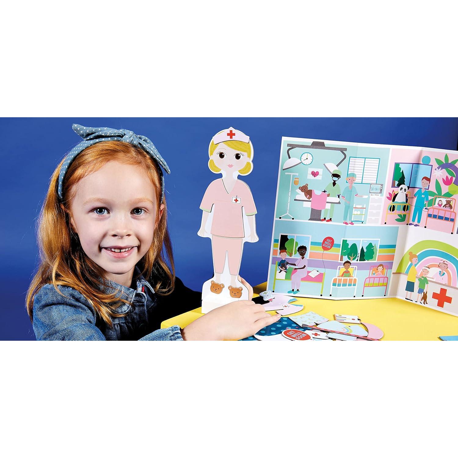 Muñeca Magnética Florence Floss & Rock - Set de Vestir 40 Piezas