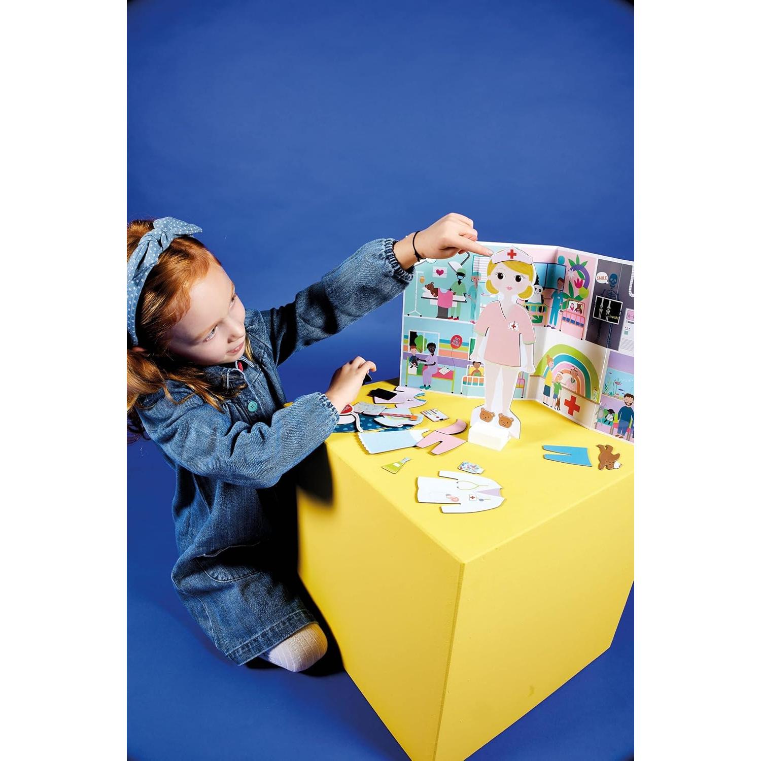 Muñeca Magnética Florence Floss & Rock - Set de Vestir 40 Piezas