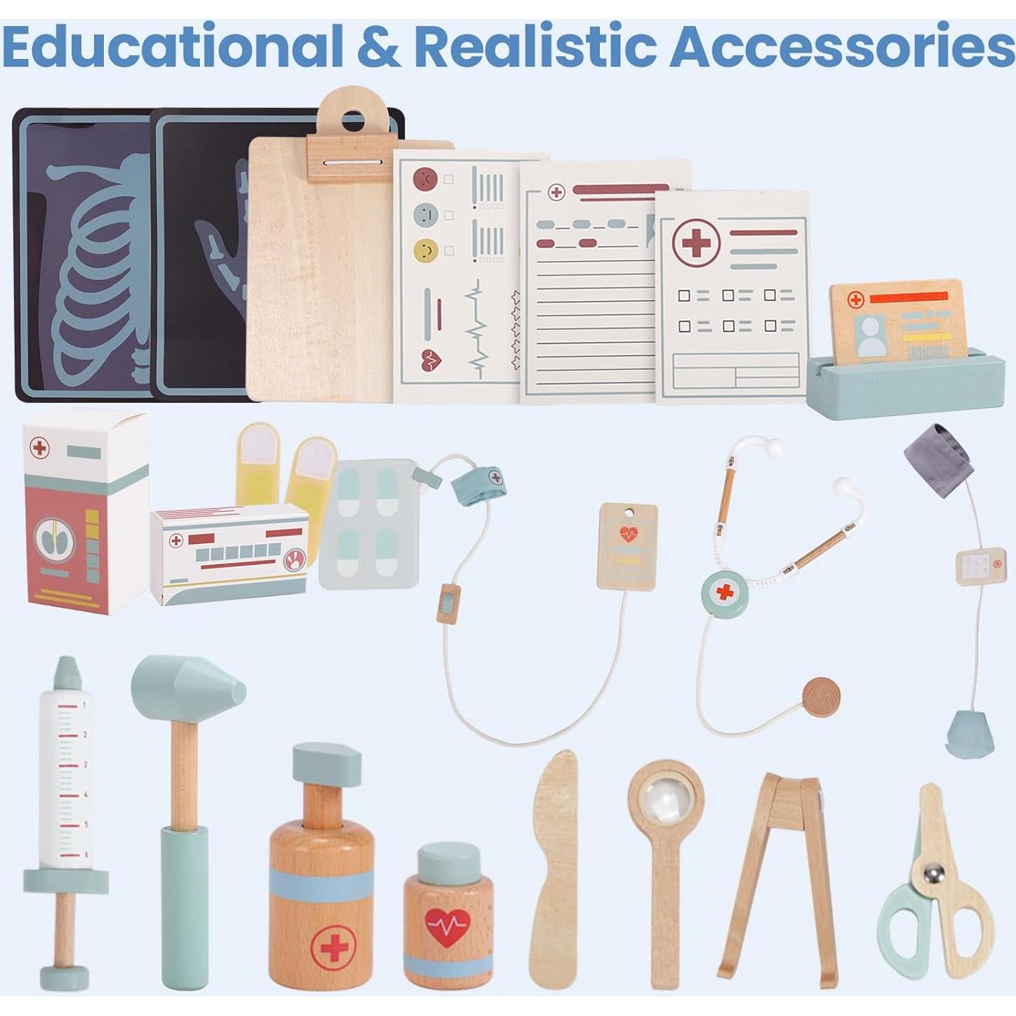 Juego de Doctor de Madera Joylike con 15 Accesorios para Niños