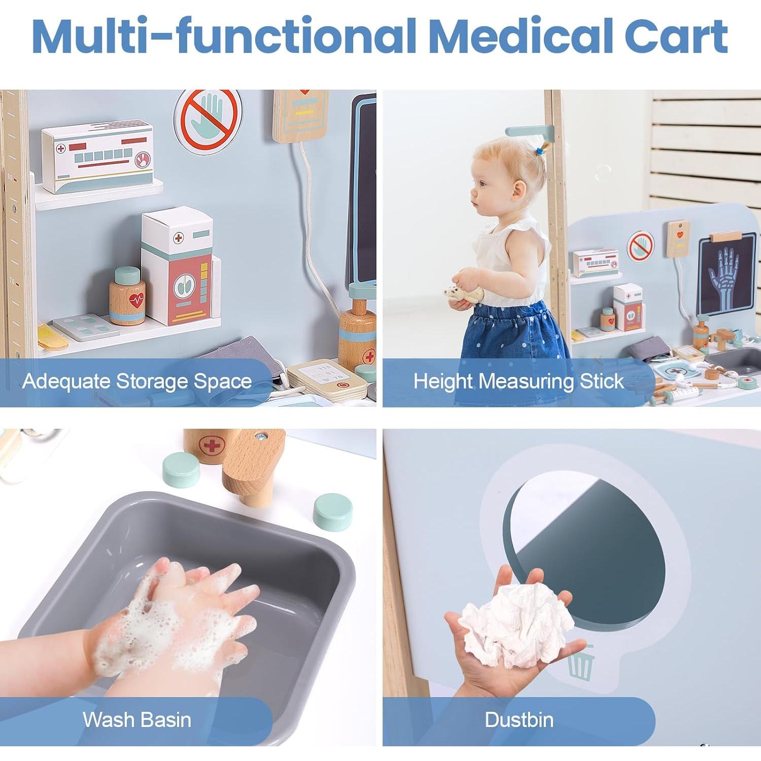 Juego de Doctor de Madera Joylike con 15 Accesorios para Niños