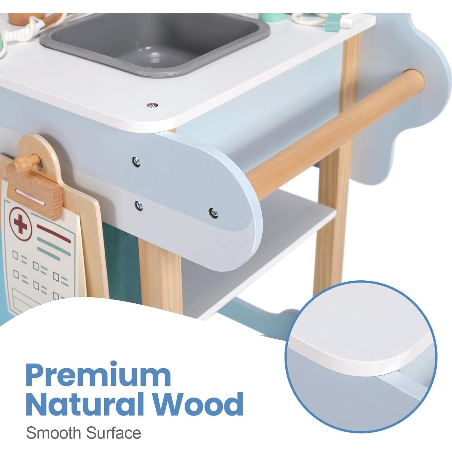 Juego de Doctor de Madera Joylike con 15 Accesorios para Niños
