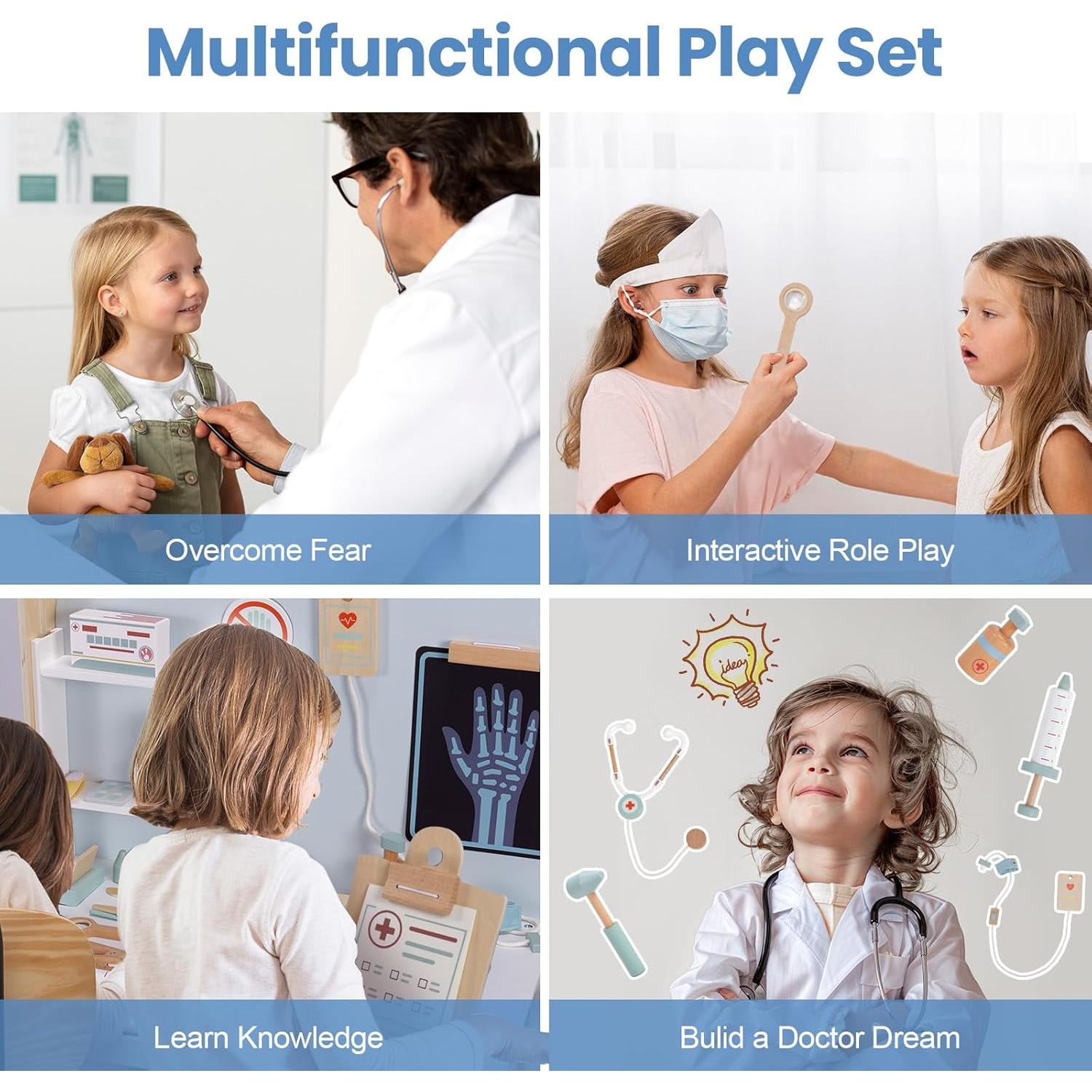 Juego de Doctor de Madera Joylike con 15 Accesorios para Niños