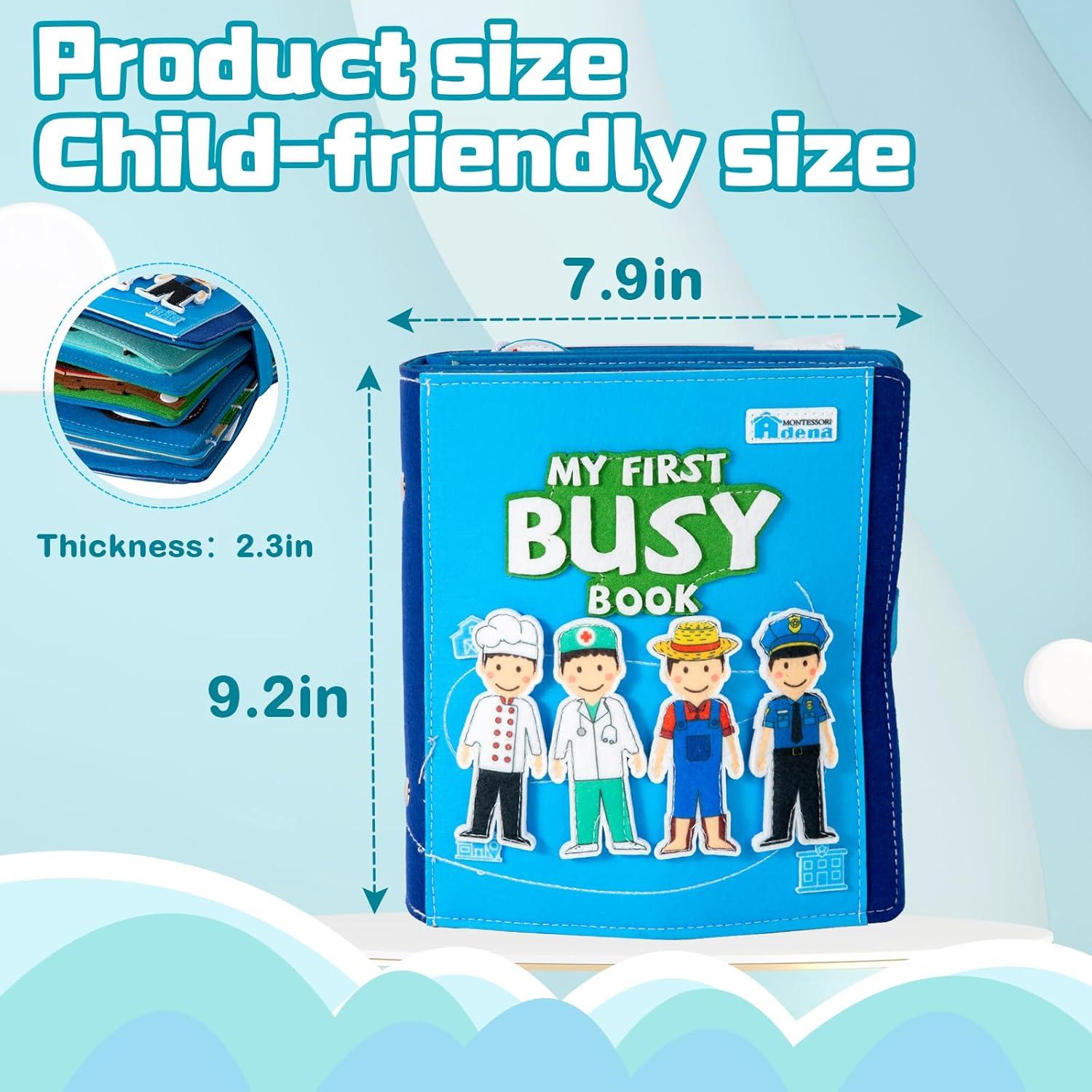 Libro Ocupado Montessori Adena para Niños 3 a 6 Años - Juguete Sensorial