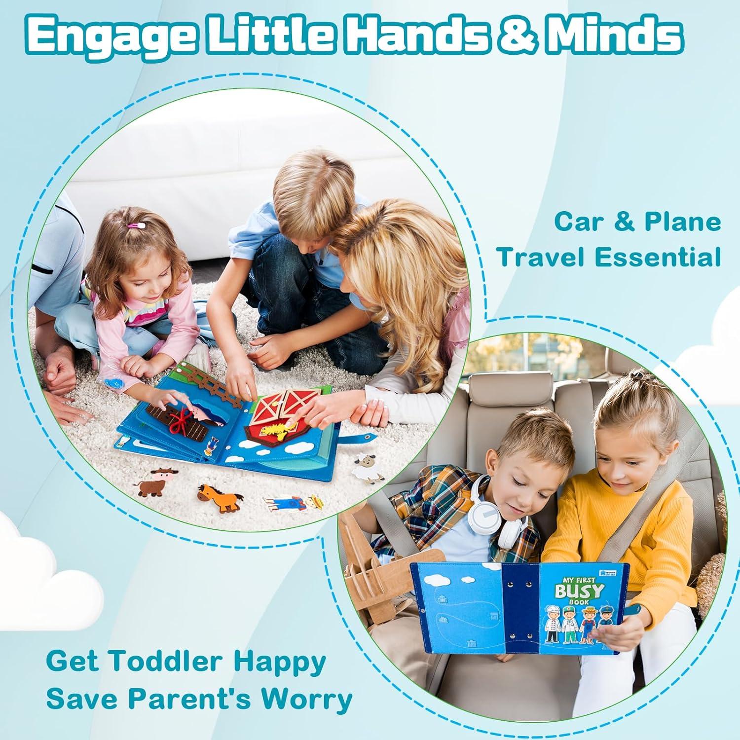 Libro Ocupado Montessori Adena para Niños 3 a 6 Años - Juguete Sensorial