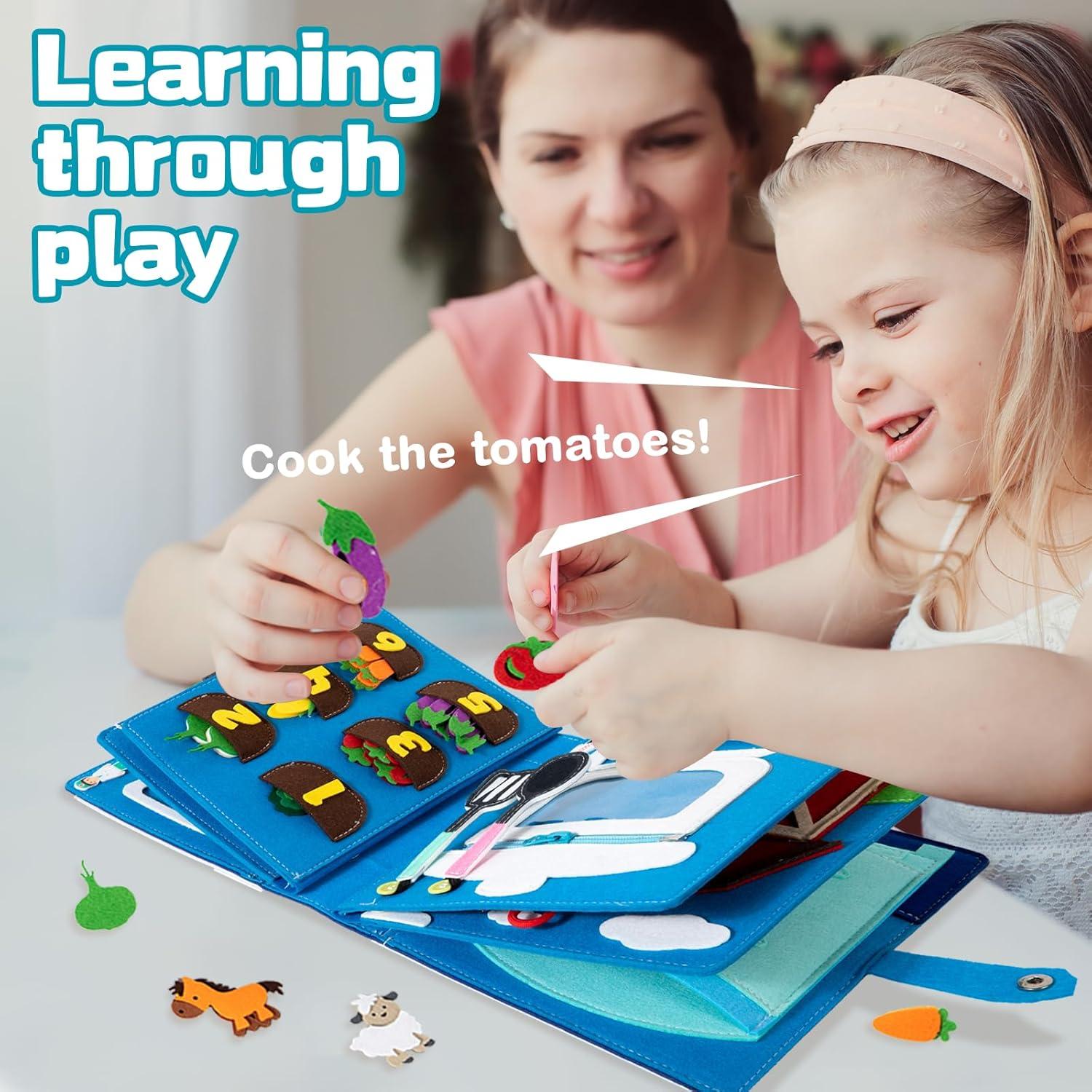 Libro Ocupado Montessori Adena para Niños 3 a 6 Años - Juguete Sensorial