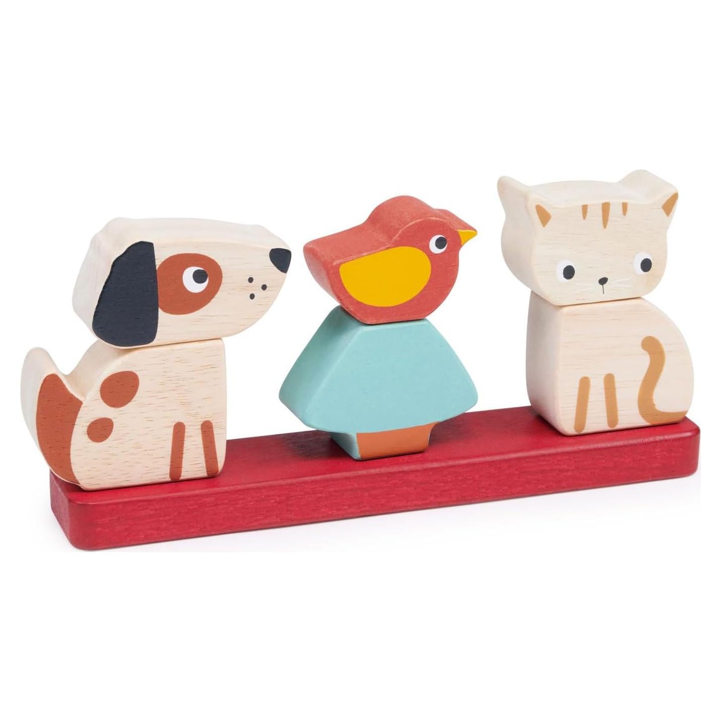 Juguete apilable interactivo Mentari, 6 piezas, animales