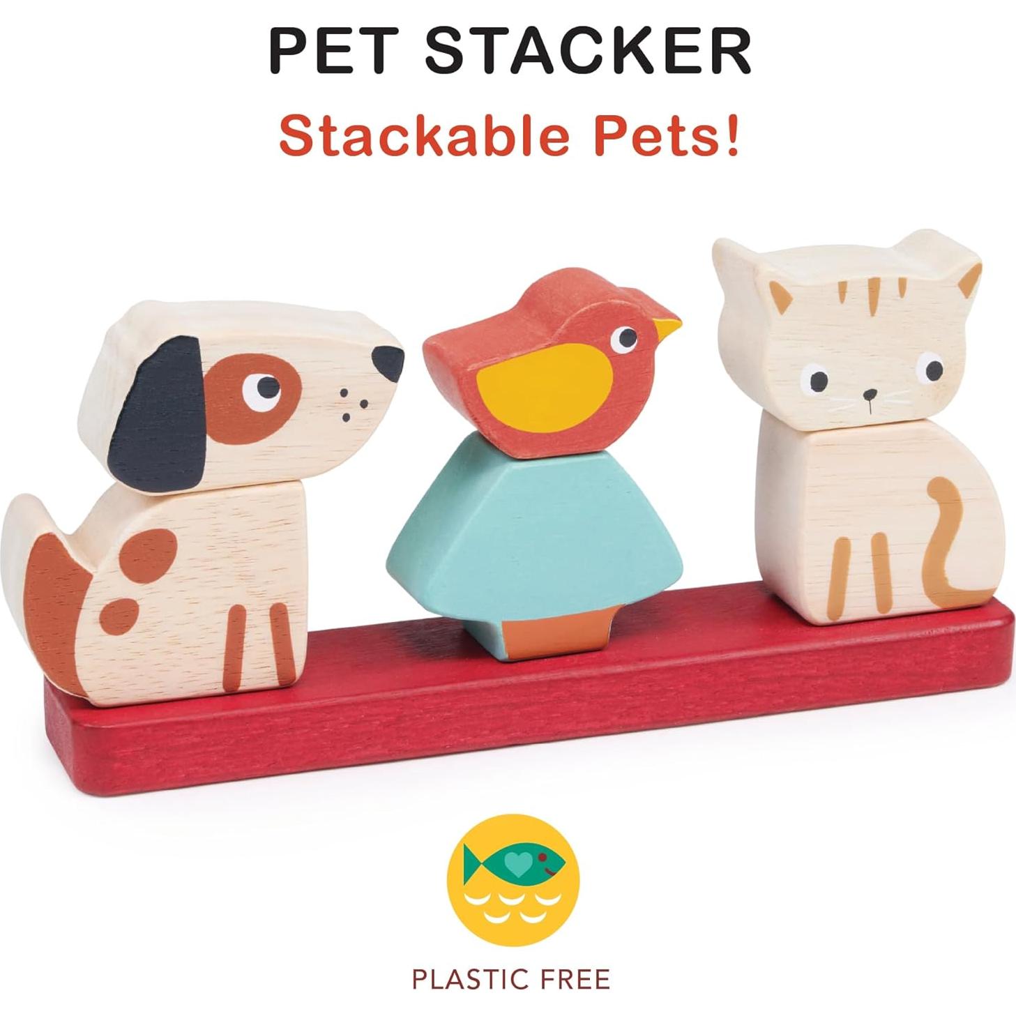 Juguete apilable interactivo Mentari, 6 piezas, animales