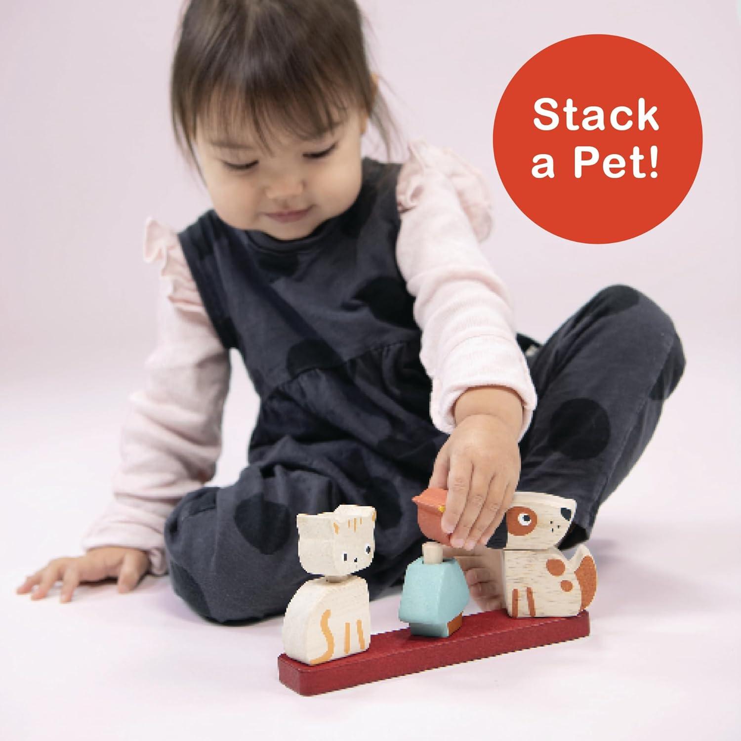 Juguete apilable interactivo Mentari, 6 piezas, animales